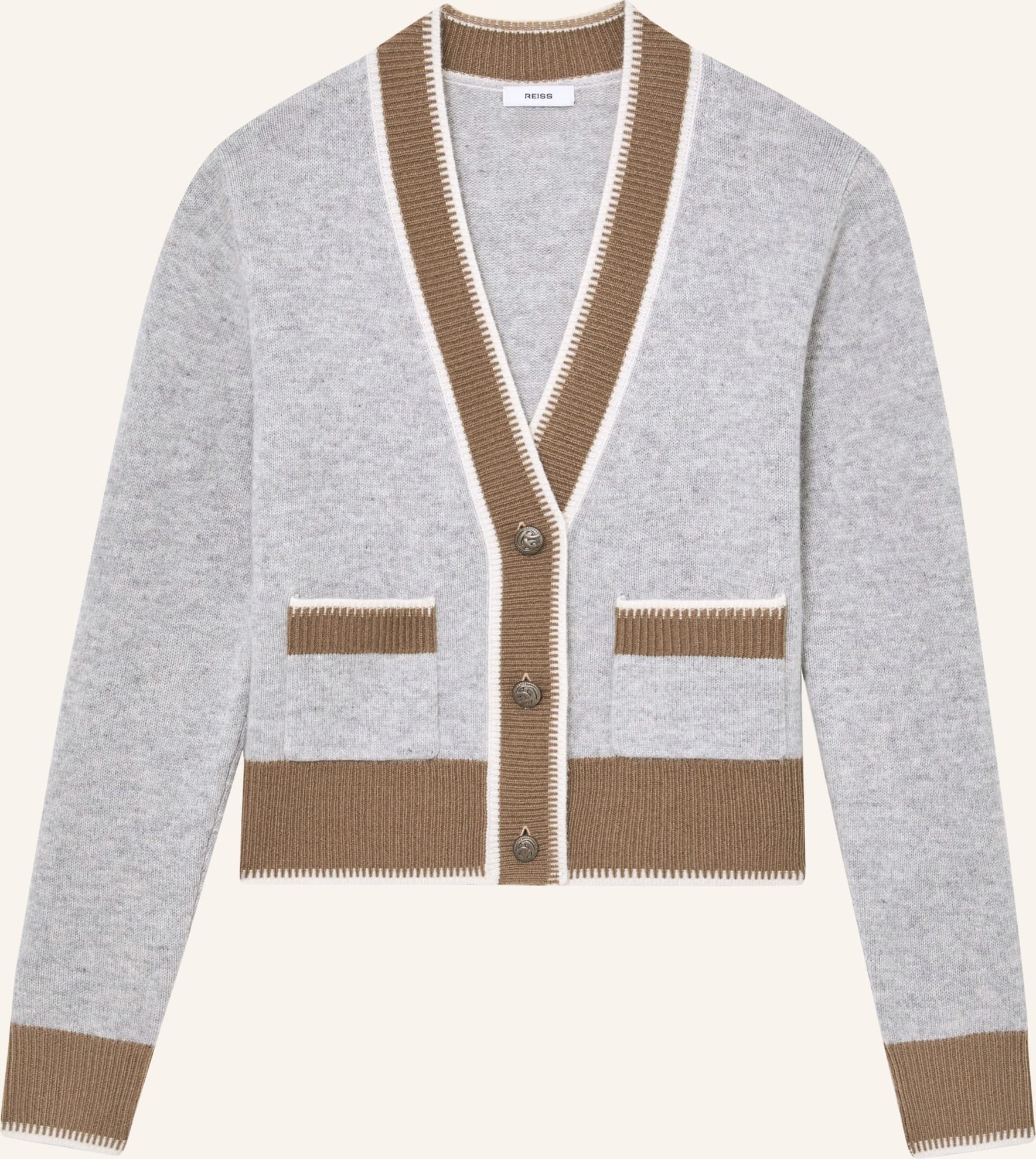 Reiss Strickjacke Louisa grau