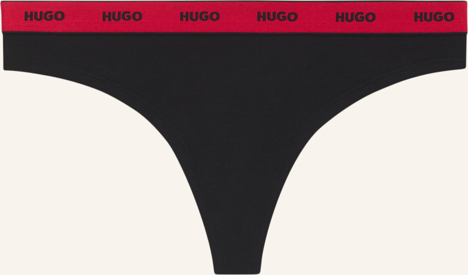 Hugo Slip Triplet Thong Stripe schwarz