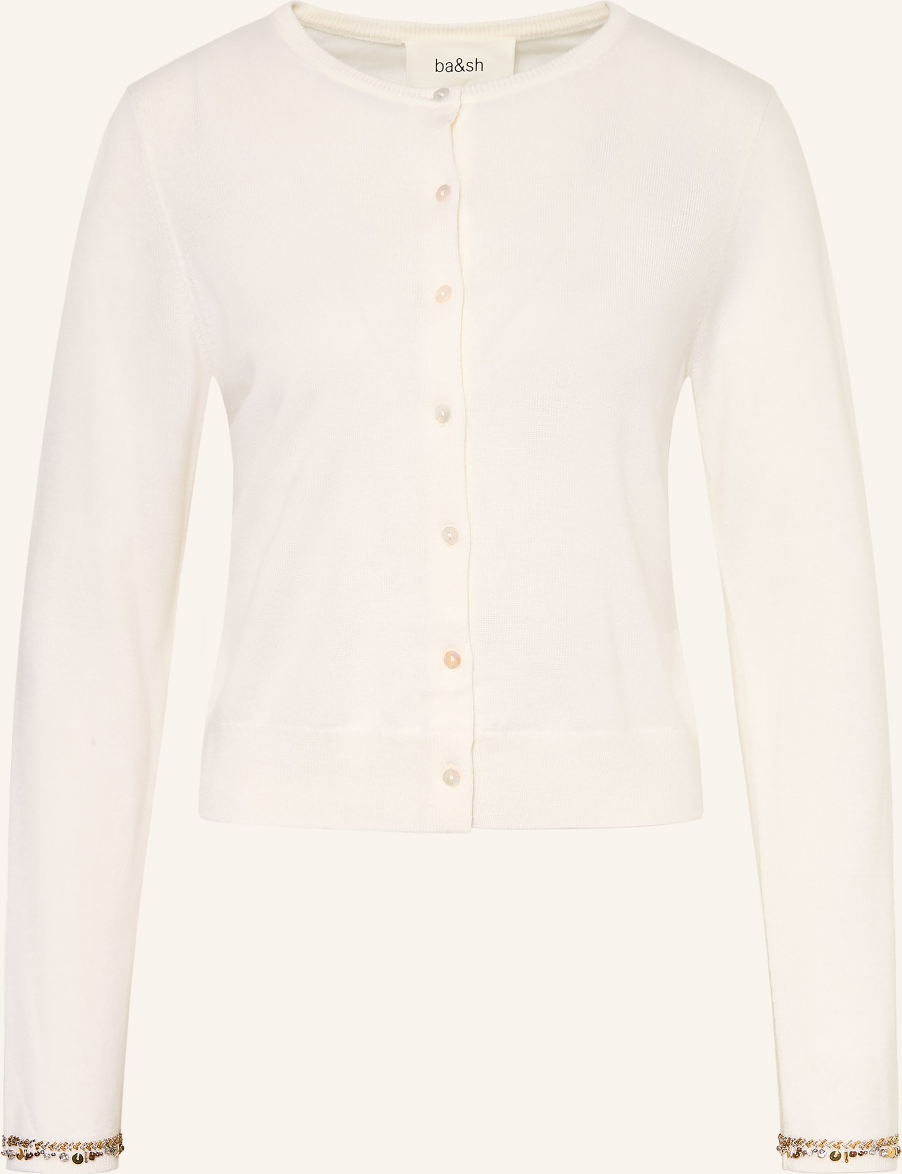 Ba&Sh Strickjacke Bijot Mit Schmucksteinen Und Pailletten weiss