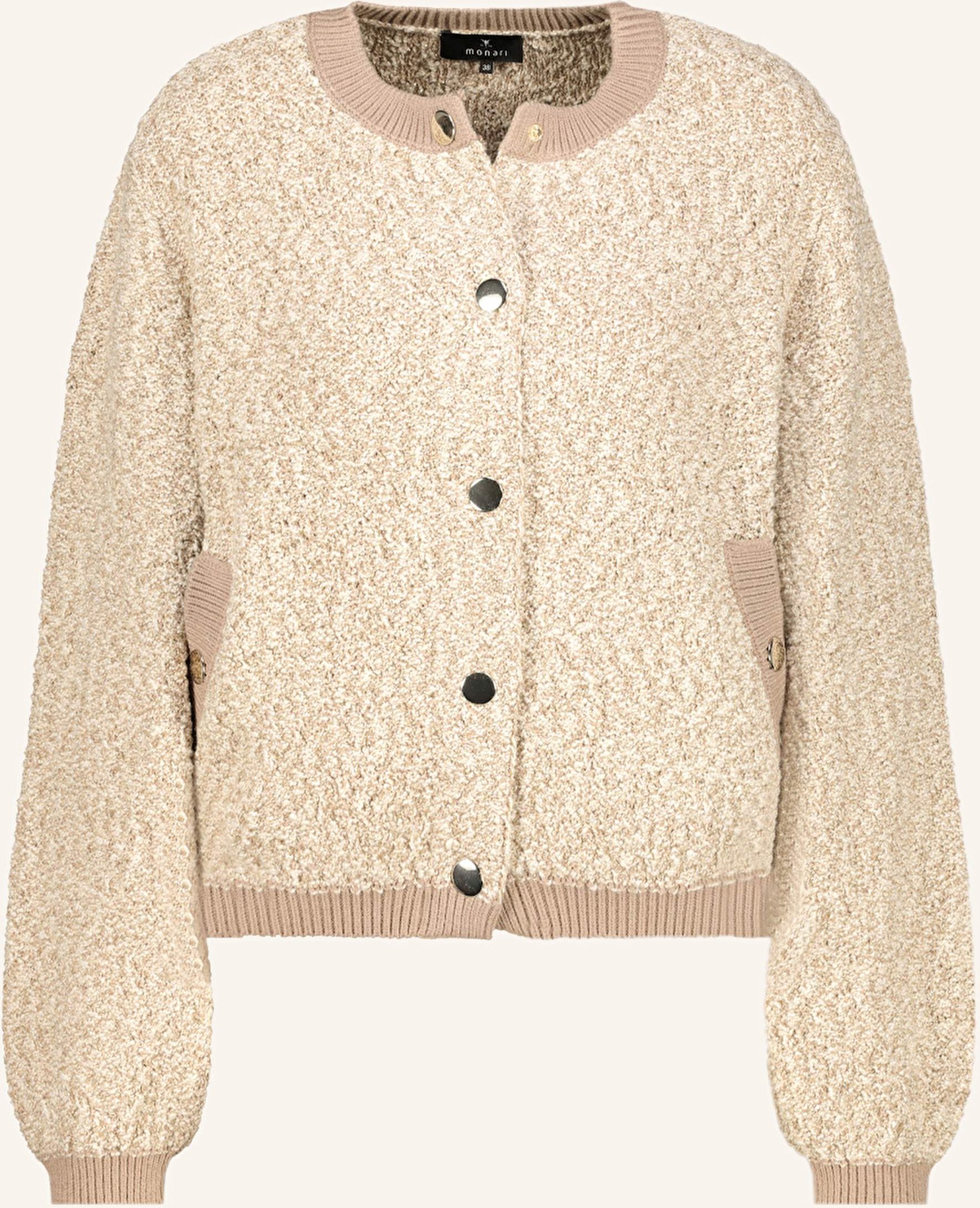 Monari Strickjacke Mit Glitzergarn beige