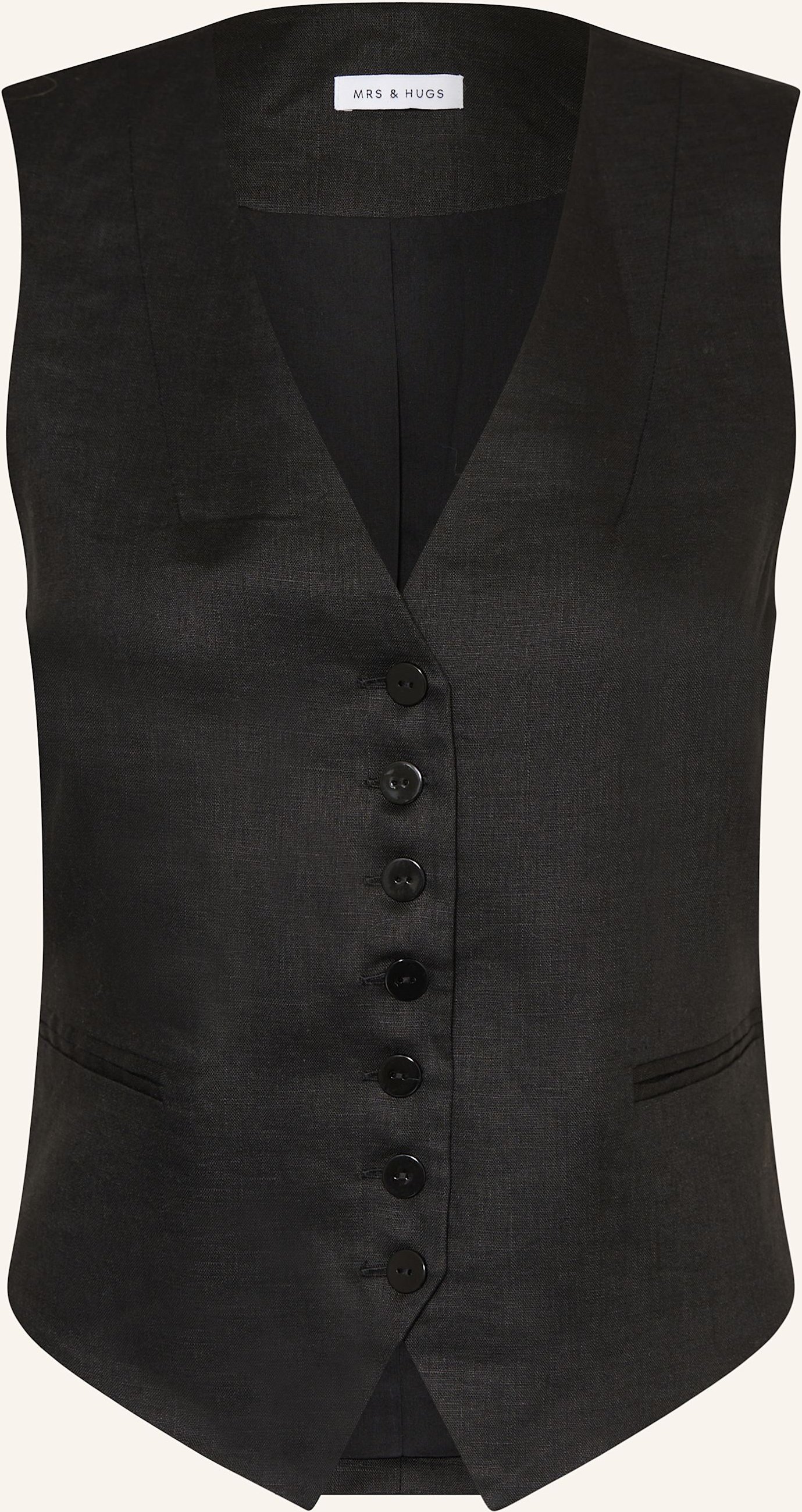 Mrs & Hugs Blazerweste Aus Leinen schwarz