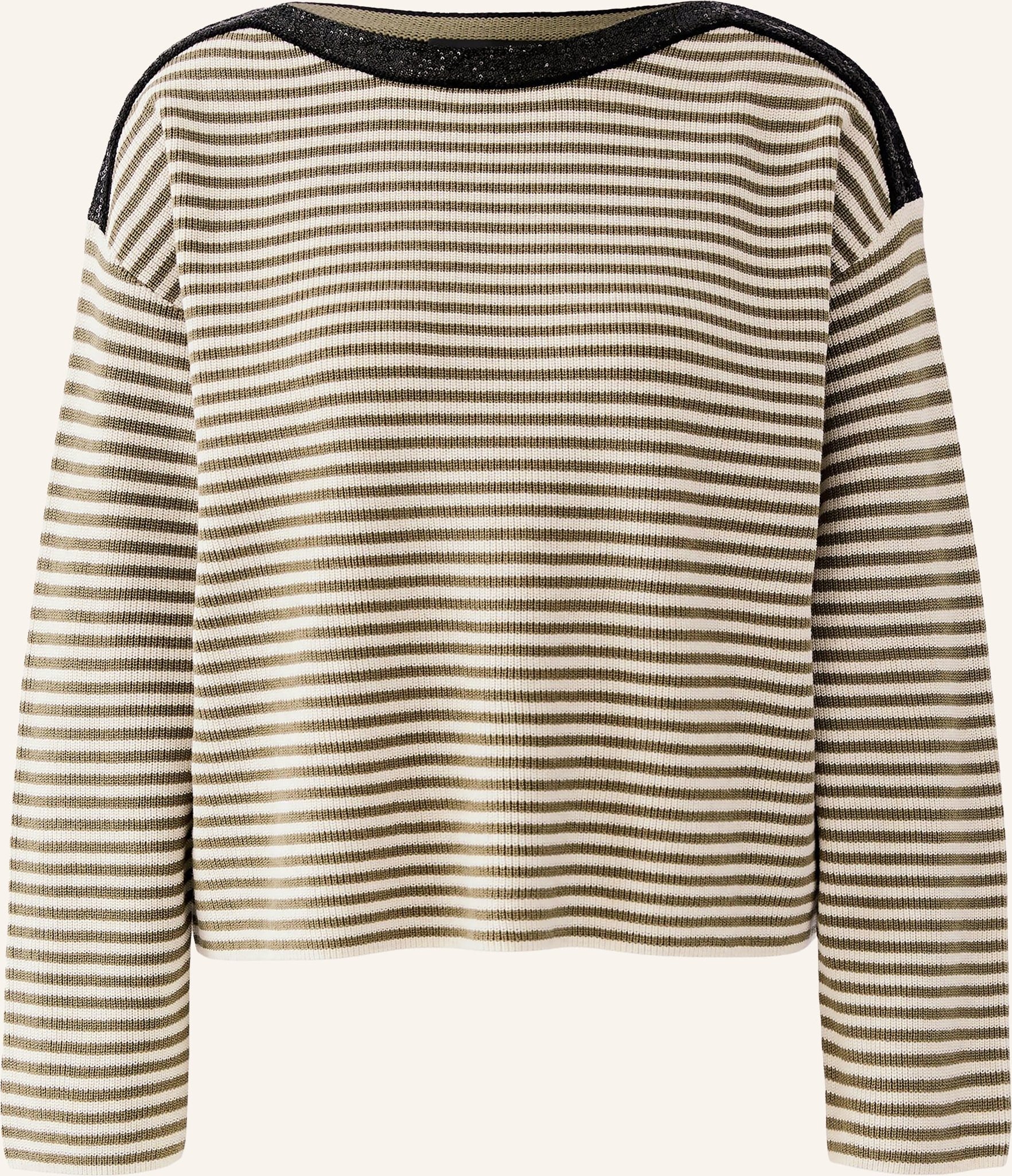 Oui Pullover Mit Pailletten gruen