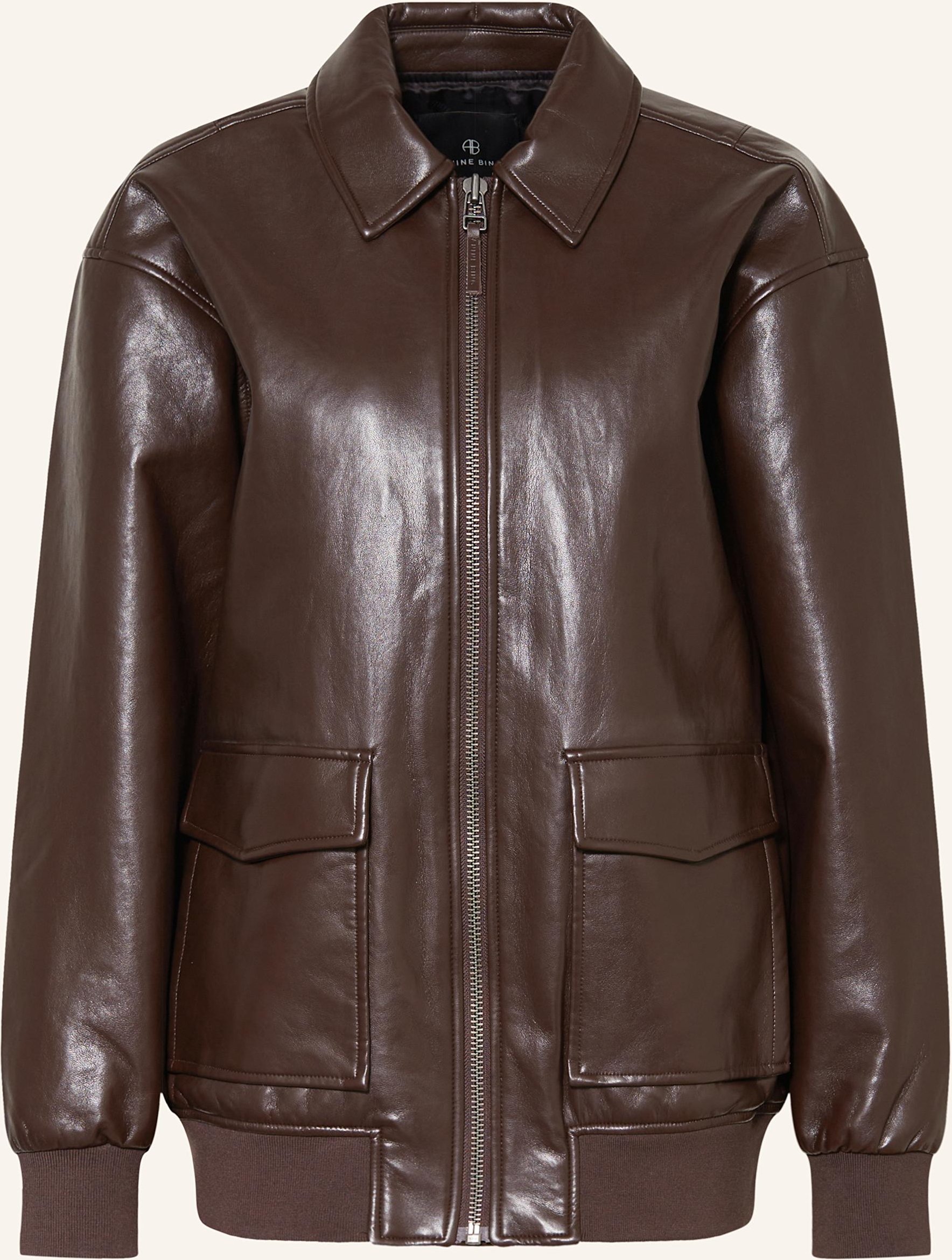 Thumbnail - Anine Bing Lederjacke Kelanie braun