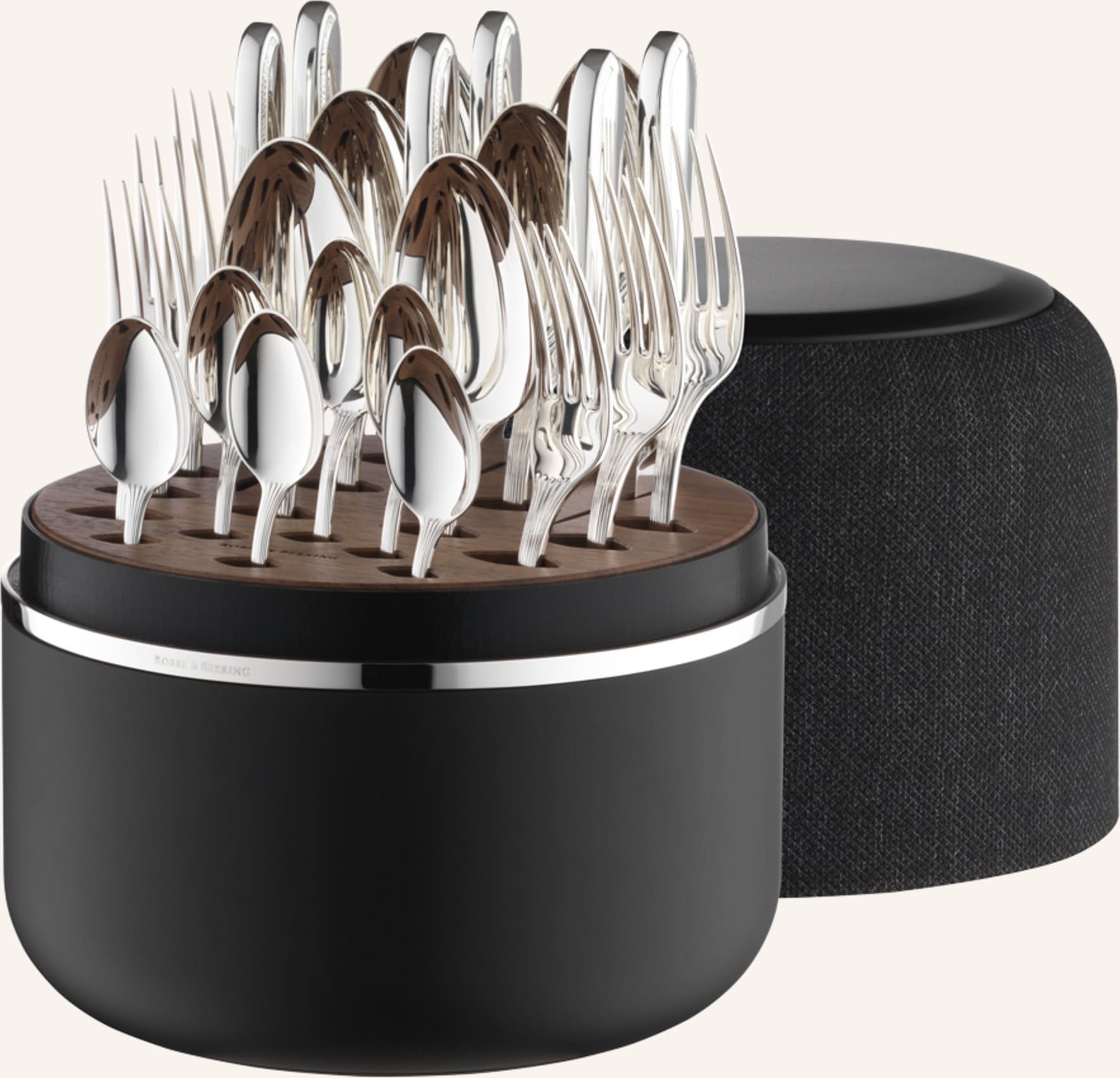 Robbe & Berking 24-Tlg. Besteckset The Box Belvedere - Frozen Black Edition (925 Sterlingsilber) silber
