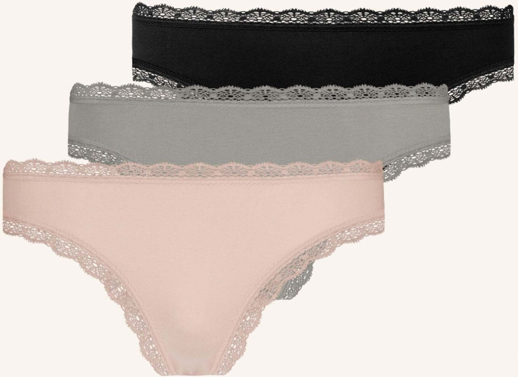 Snocks 3er-Pack String Mit Spitze gruen