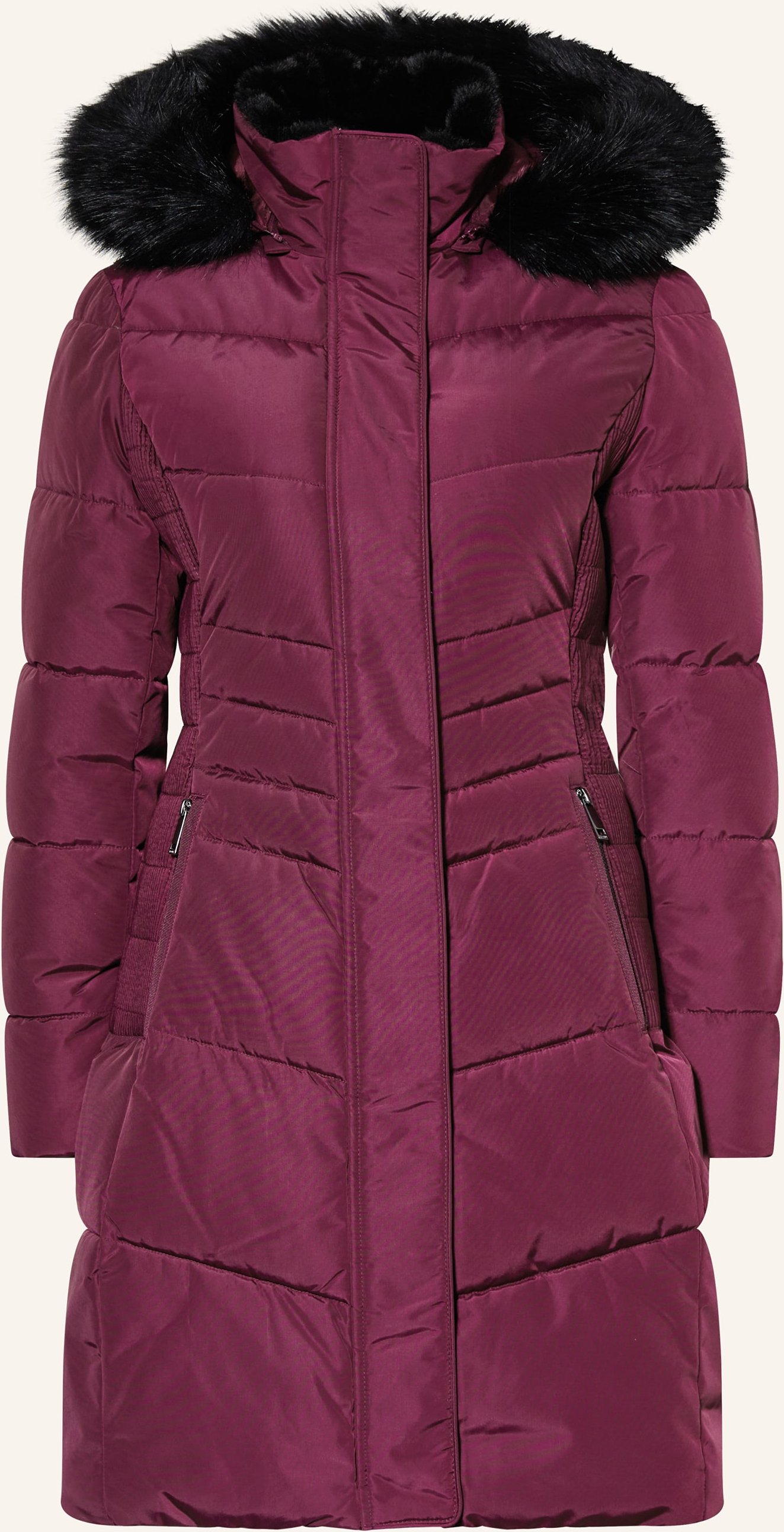 Hobbs Steppmantel Mit Kunstfell Und Abnehmbarer Kapuze lila