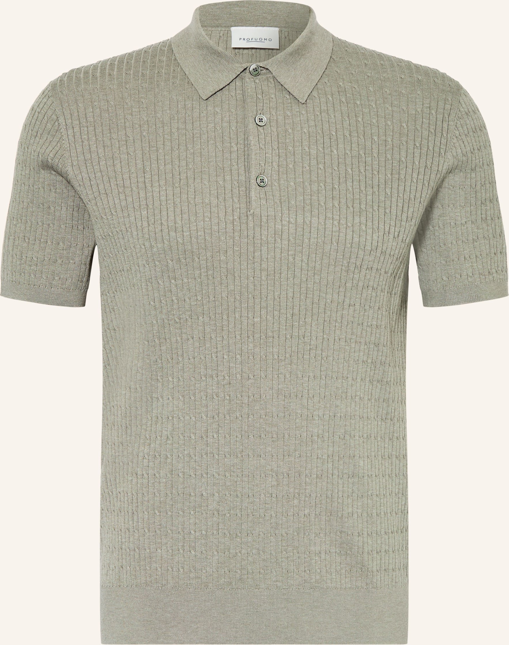 Profuomo Strick-Poloshirt gruen