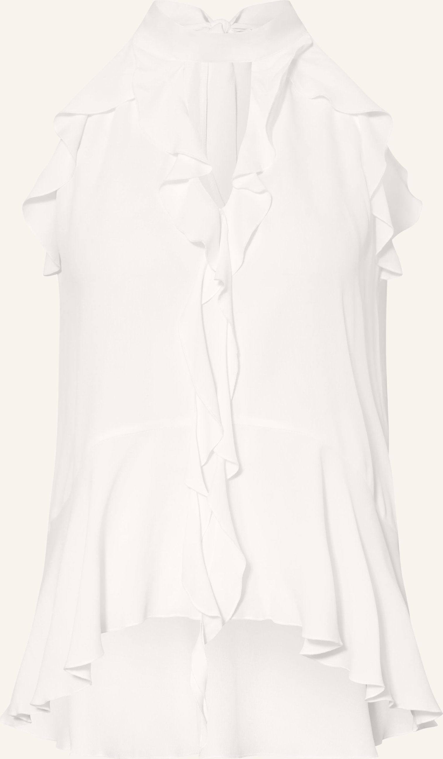 Luisa Cerano Blusentop Mit Seide Und Volants weiss
