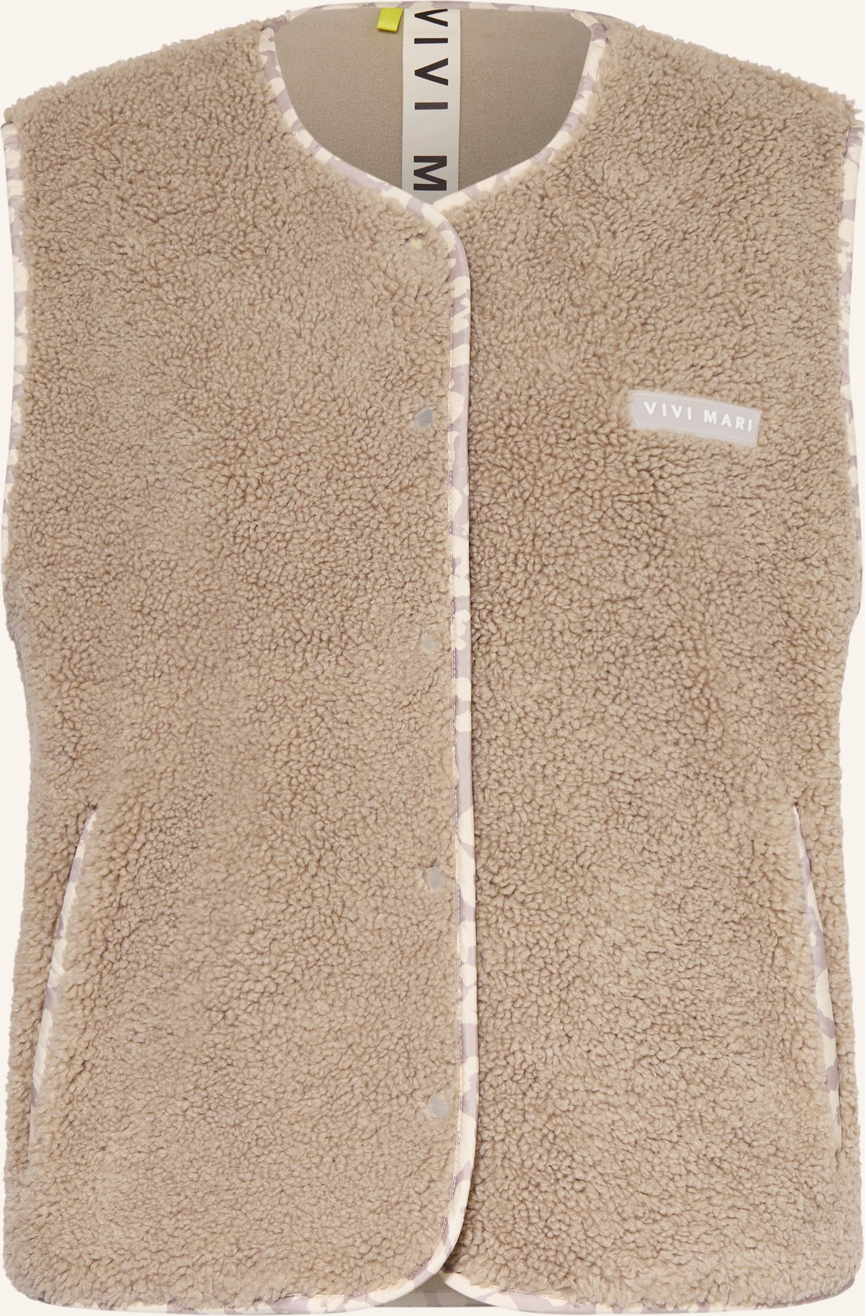 Vivi Mari Teddyfell-Weste beige