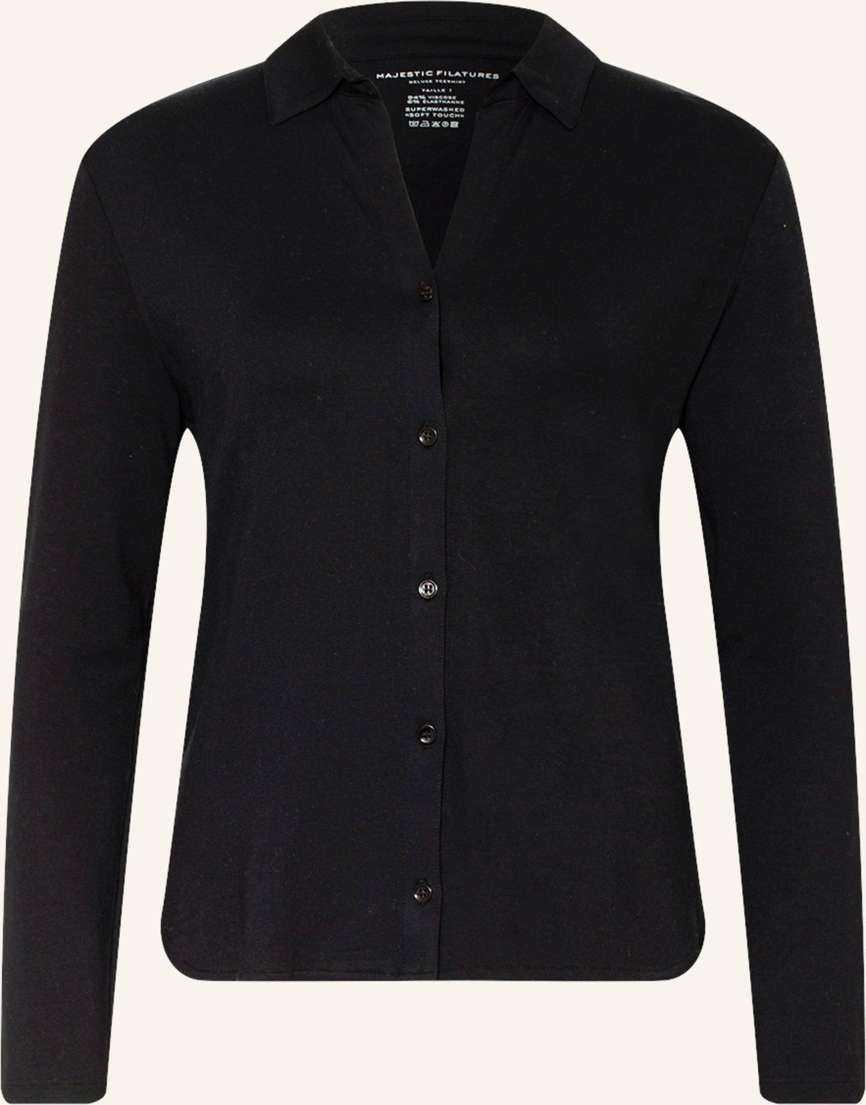 Majestic Filatures Hemdbluse Aus Jersey schwarz