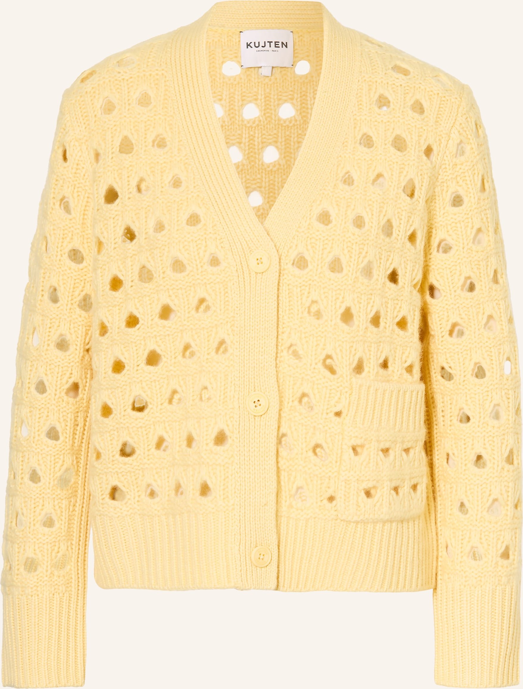 Kujten Strickjacke Leocadia Aus Cashmere gelb