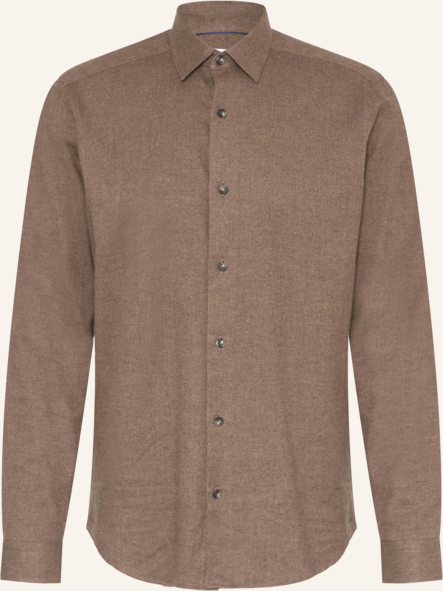 Eton Flanellhemd Regular Fit braun