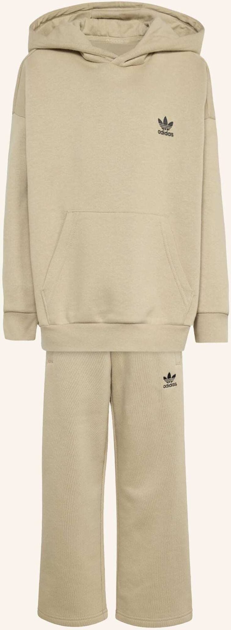 Adidas Originals Oversized Hoodie Open Hem Pants Set beige