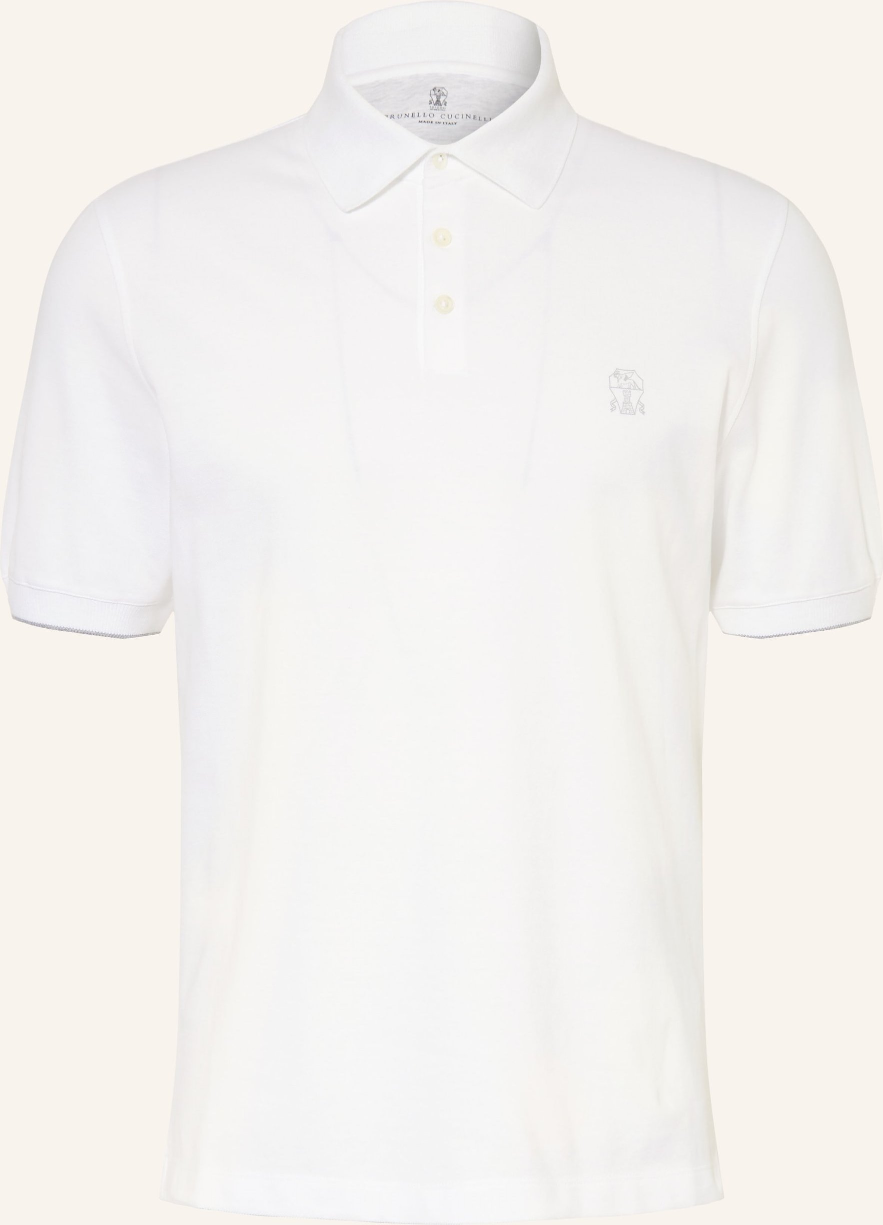 Brunello Cucinelli Piqué-Poloshirt weiss