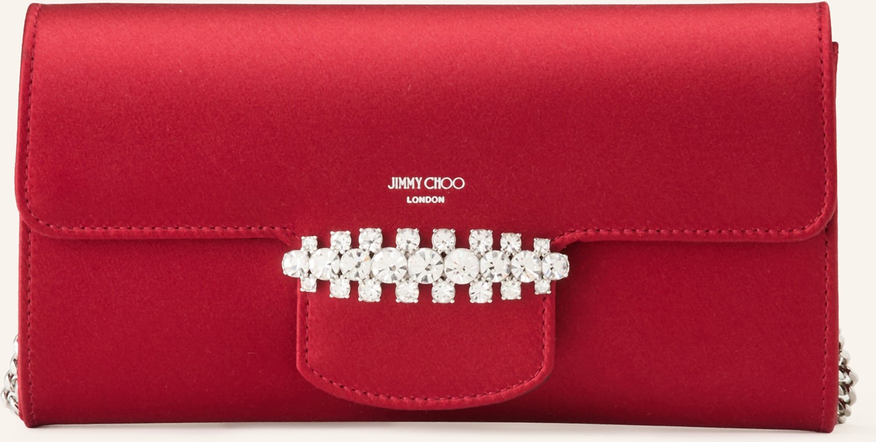Jimmy Choo Clutch Bing Mit Schmucksteinen rot