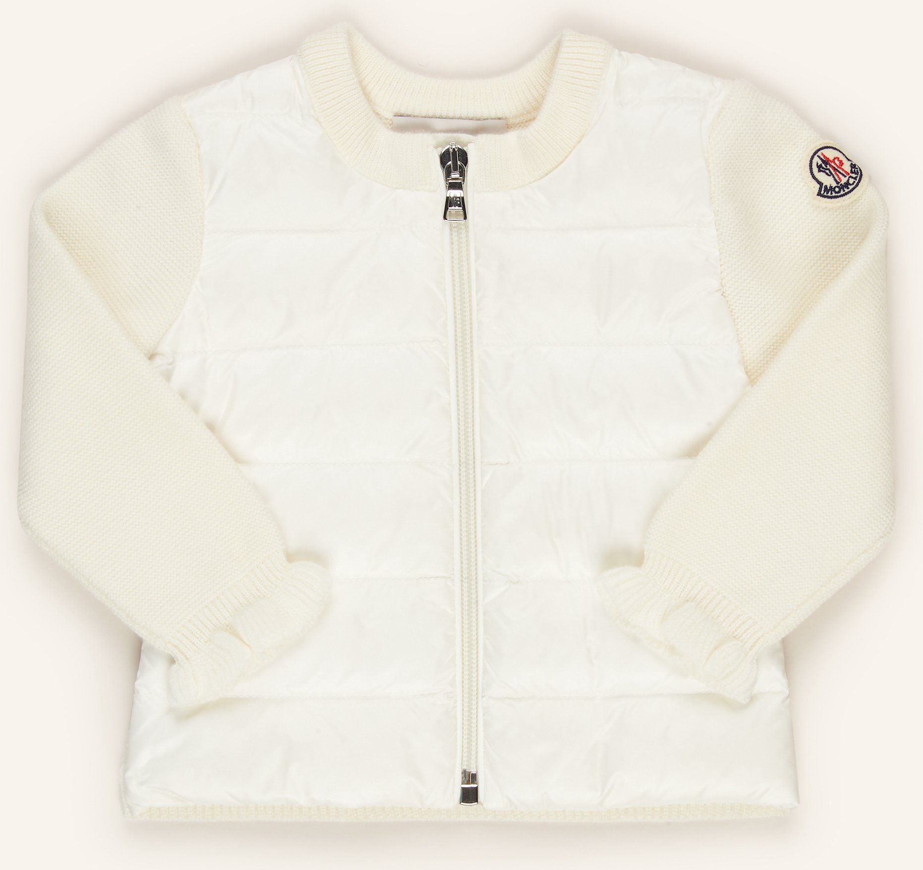 Thumbnail - Moncler Enfant Daunenjacke Im Materialmix weiss