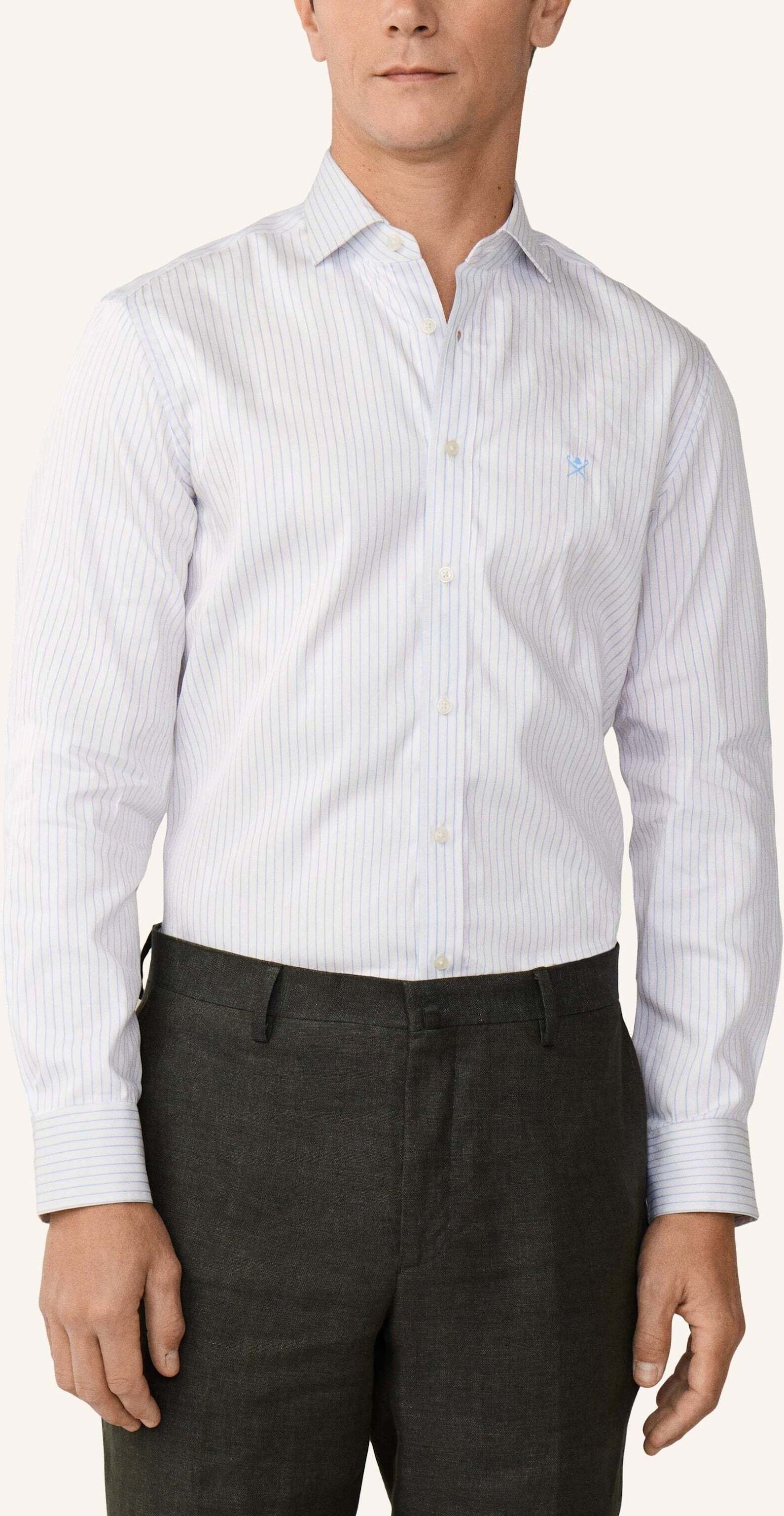 Hackett London Freizeithemd City Wide Stripe blau