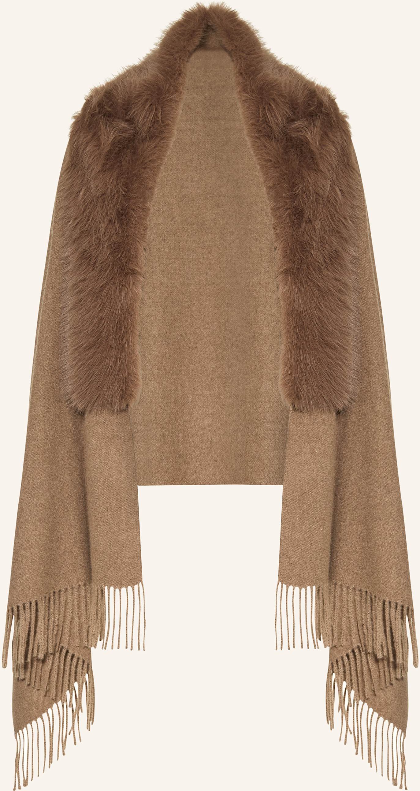 Rino & Pelle Cape Wendy Mit Kunstpelz beige