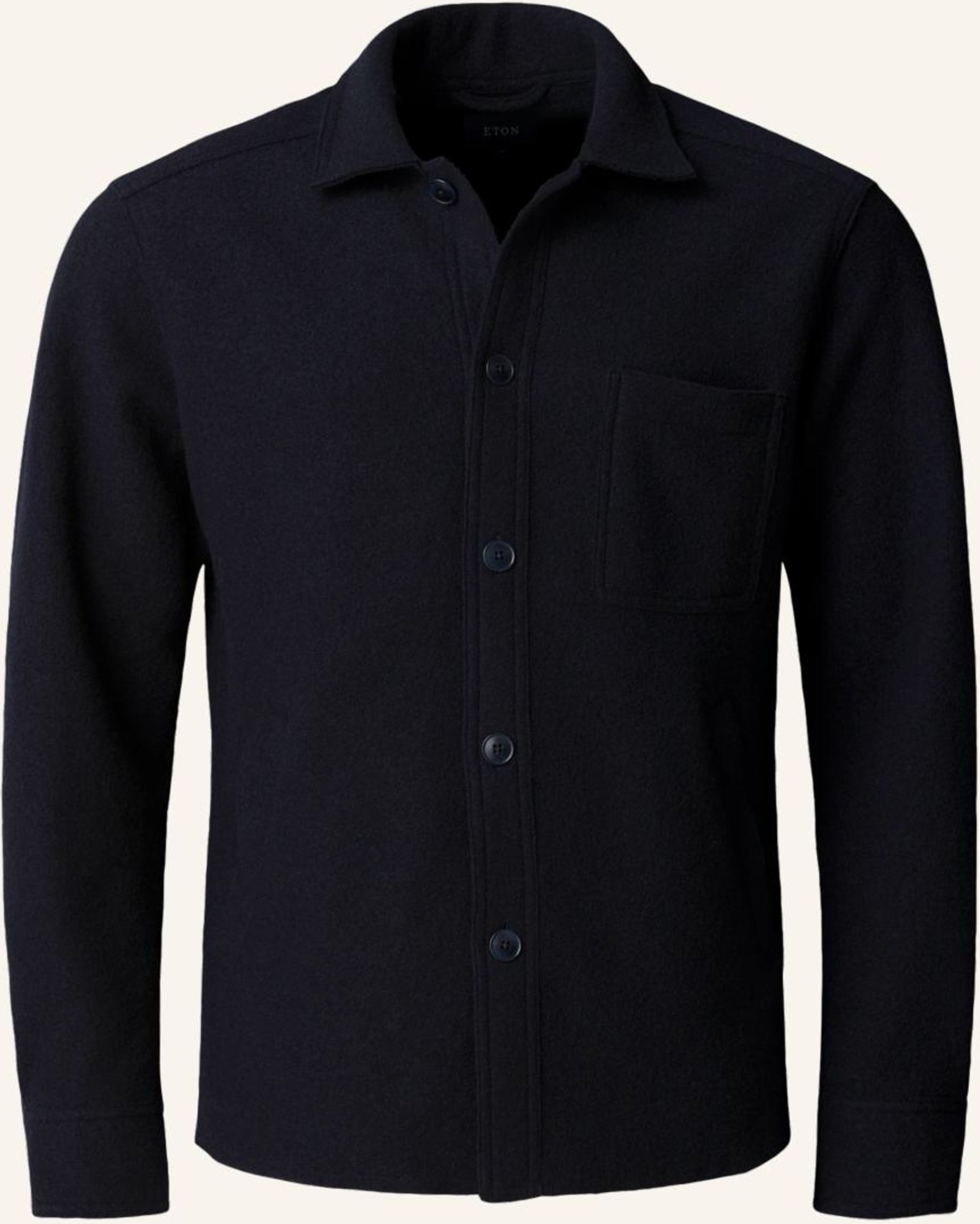 Eton Hemdjacke Gekochte Wolle blau