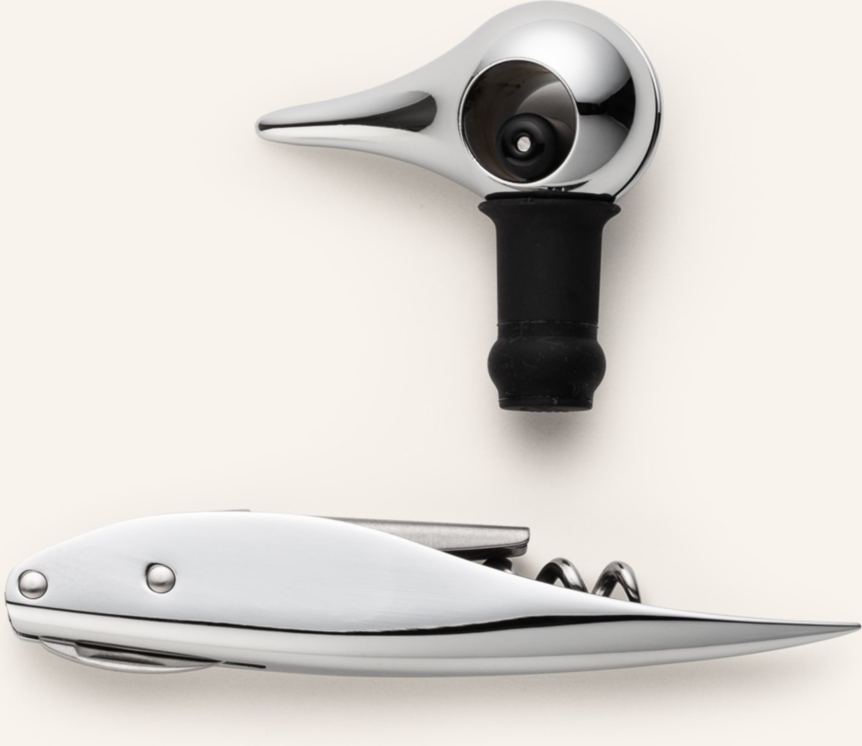 Zone Denmark Set Rocks: Korkenzieher Und Flaschenverschluss silber