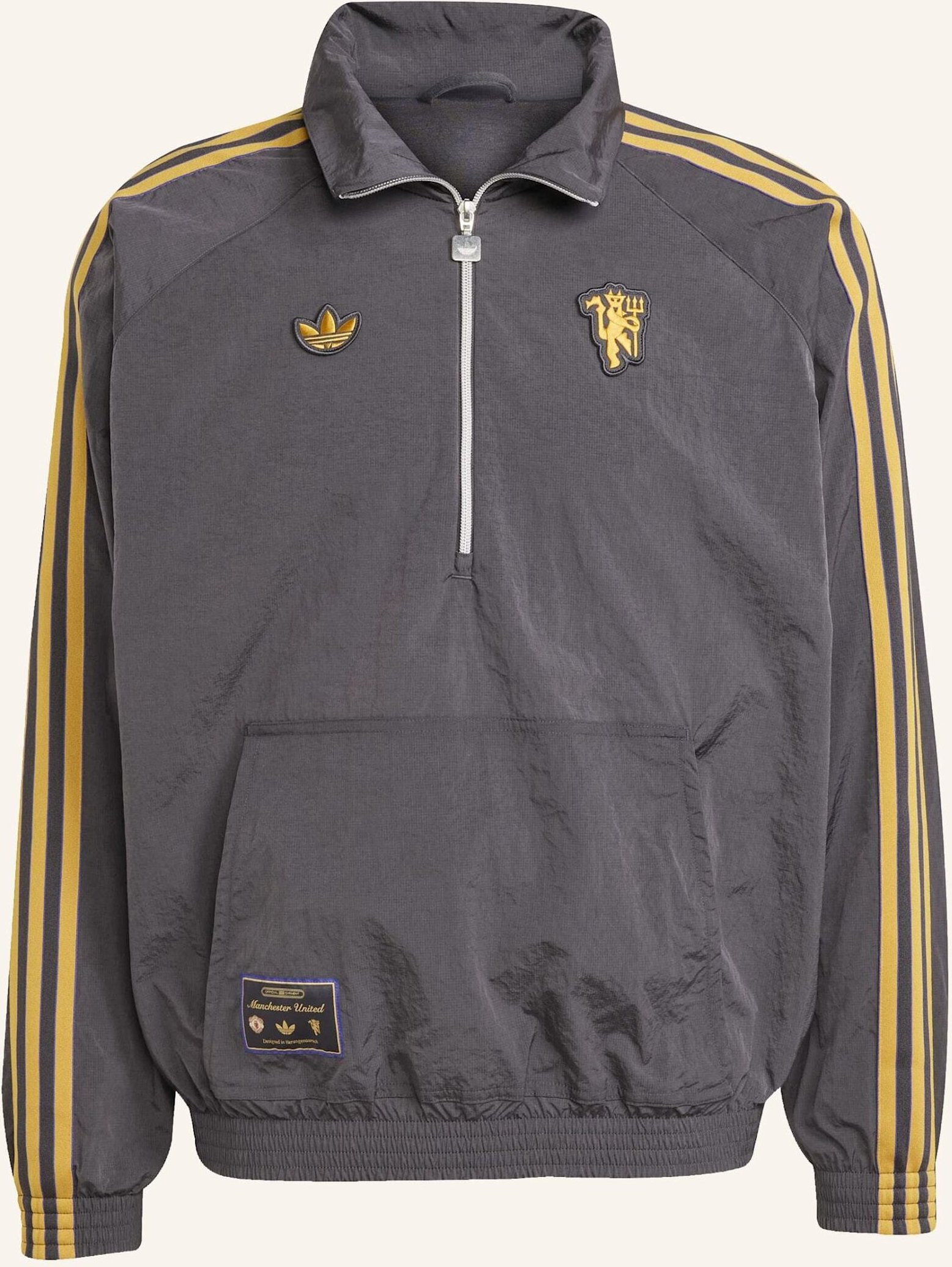 Adidas Originals Manchester United Terrace Icons Half-Zip Jacke schwarz