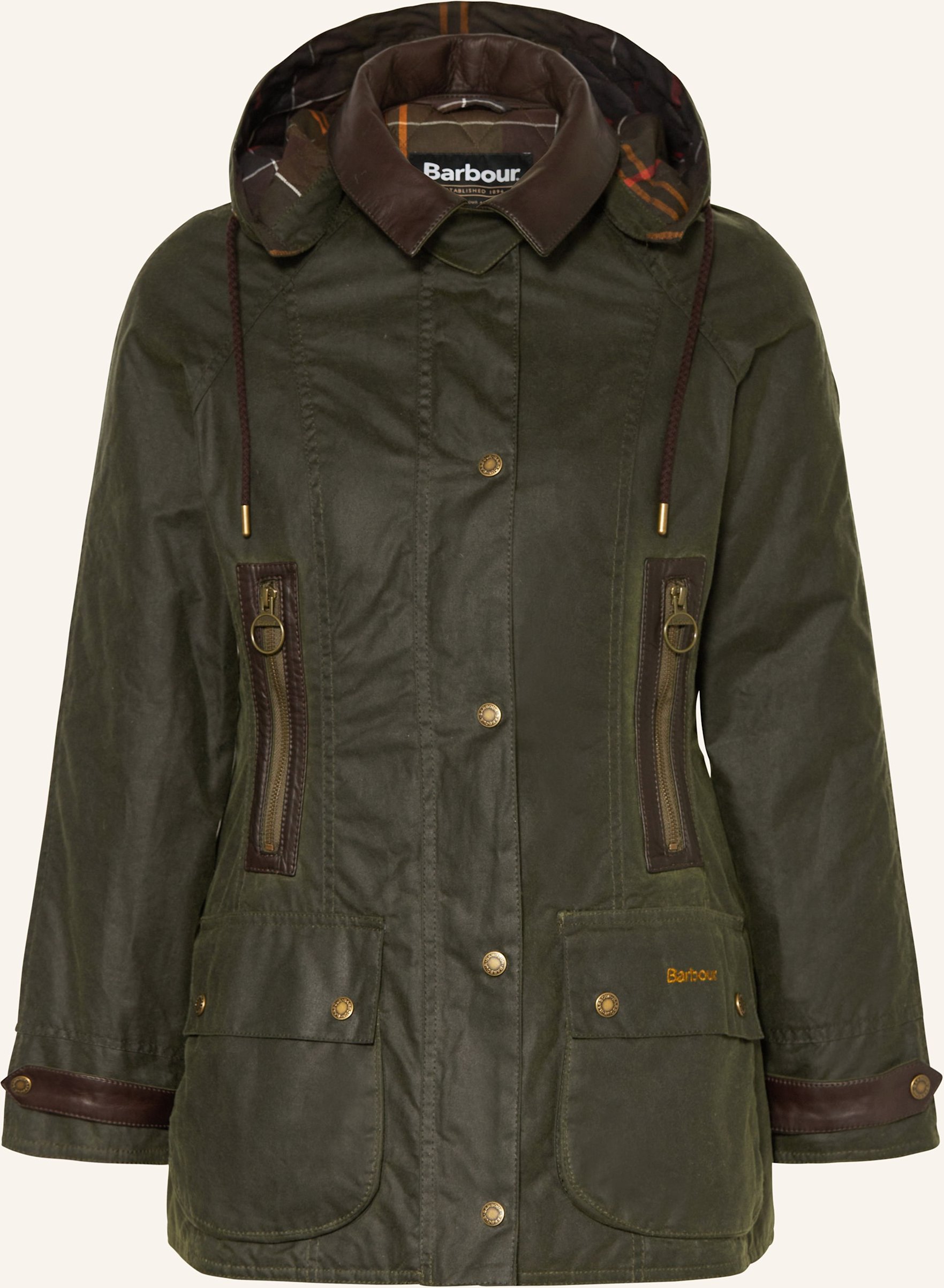 Thumbnail - Barbour Fieldjacket Ivy Mit Abnehmbarer Kapuze gruen
