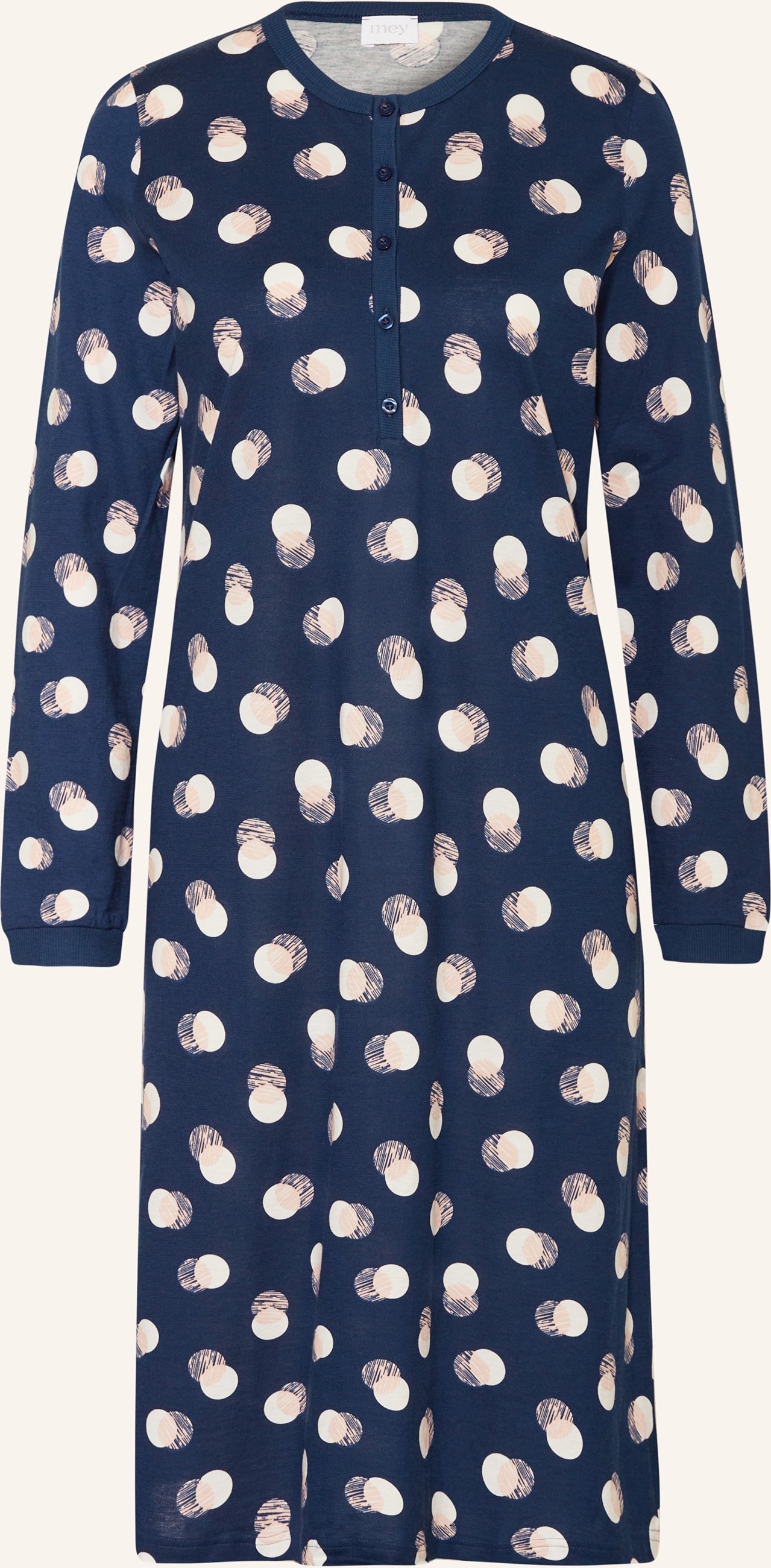 Mey Nachthemd Serie Scribbled Dots blau