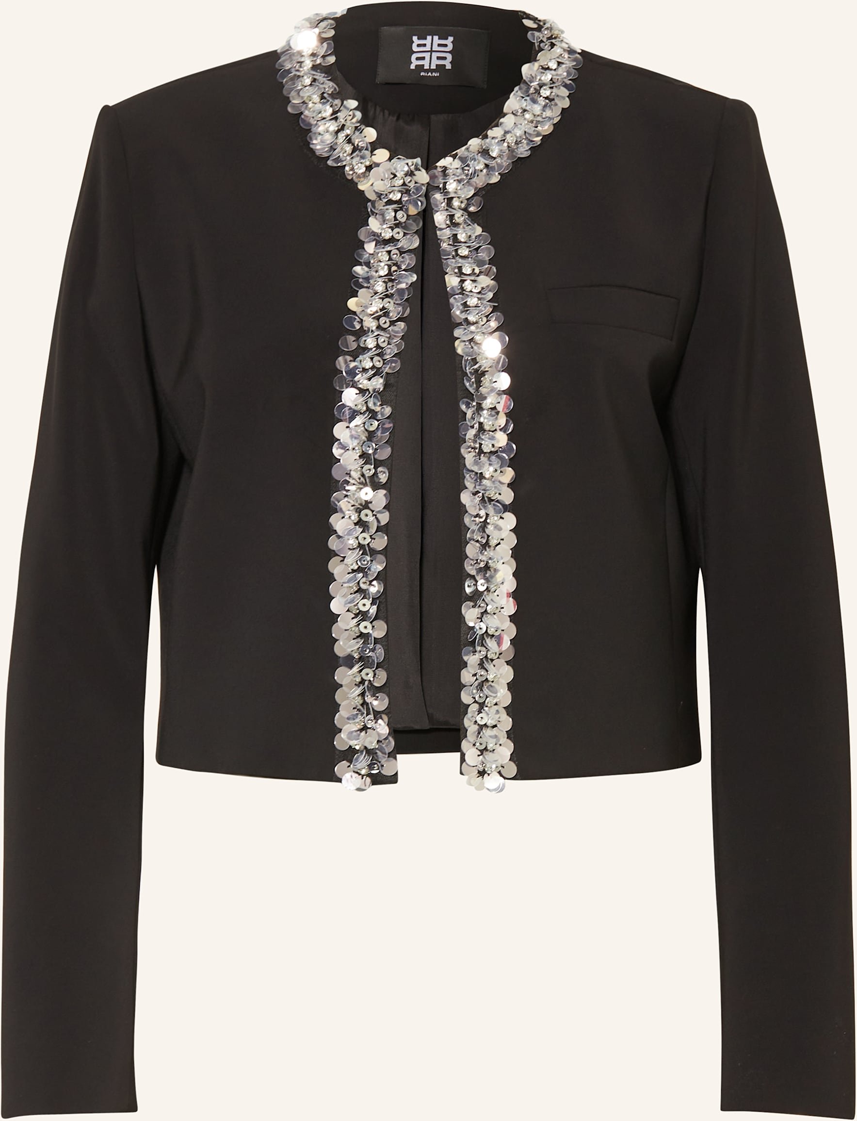 Riani Kastenjacke Mit Pailletten schwarz