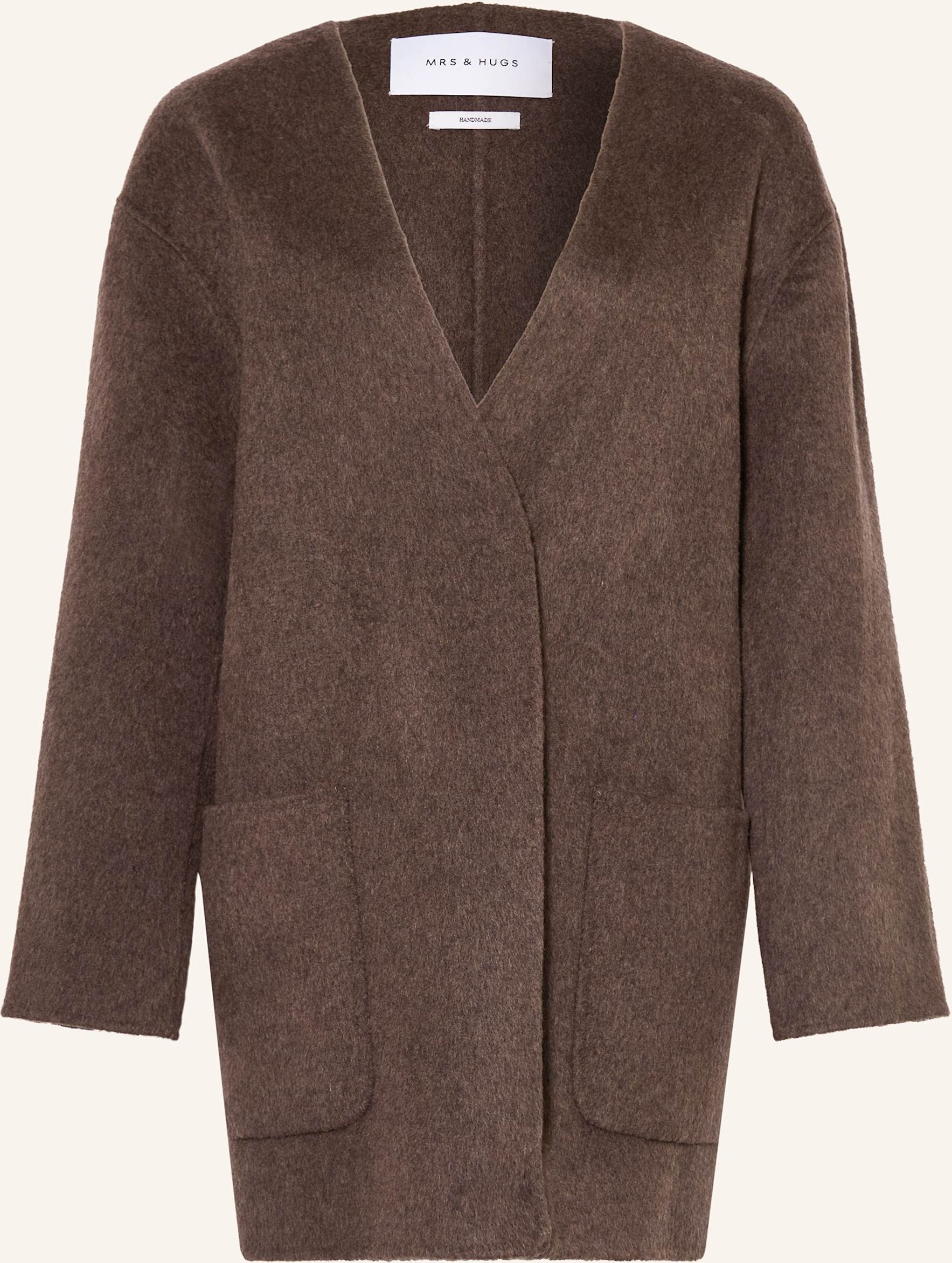 Mrs & Hugs Wollmantel braun