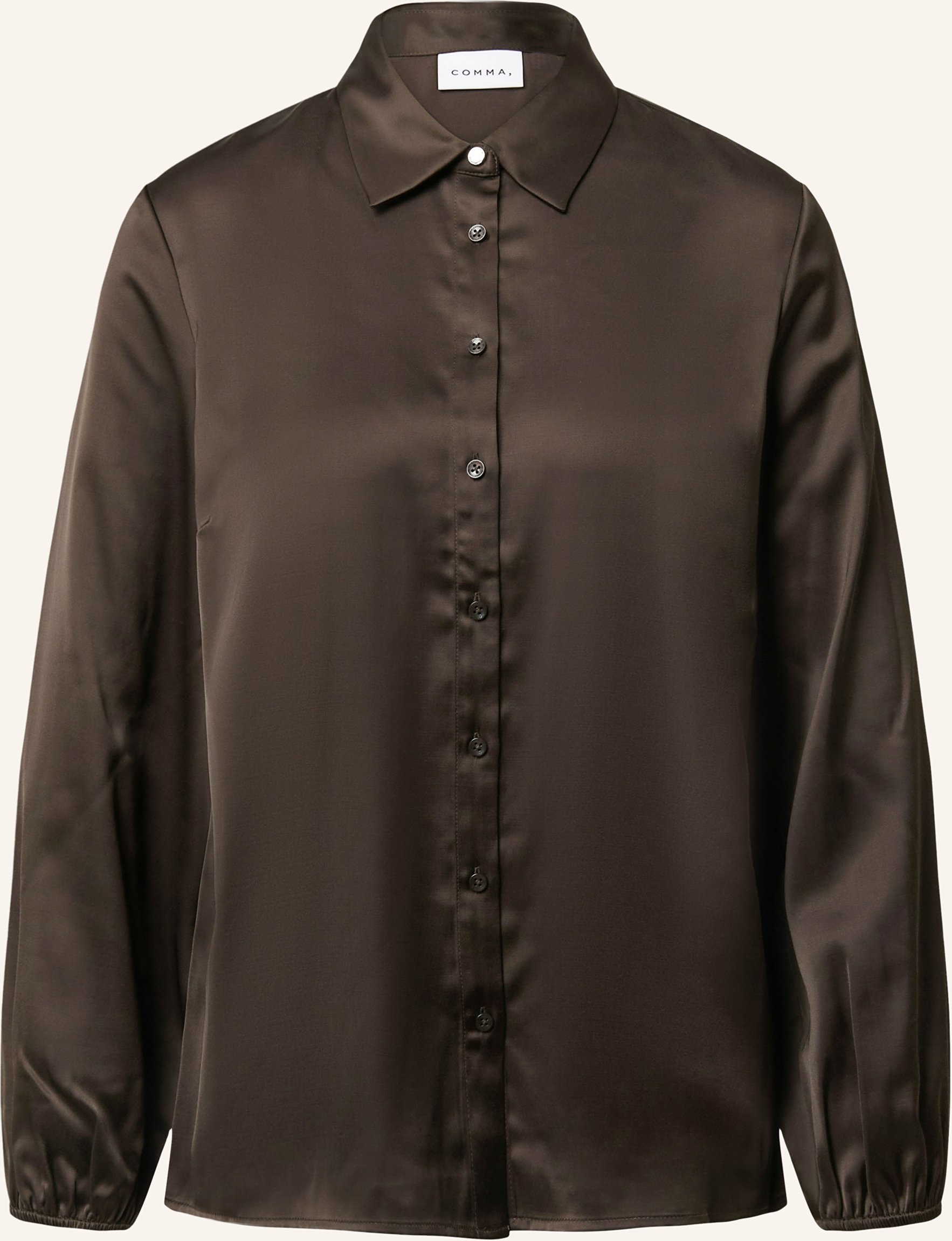 Comma Hemdbluse Aus Satin braun