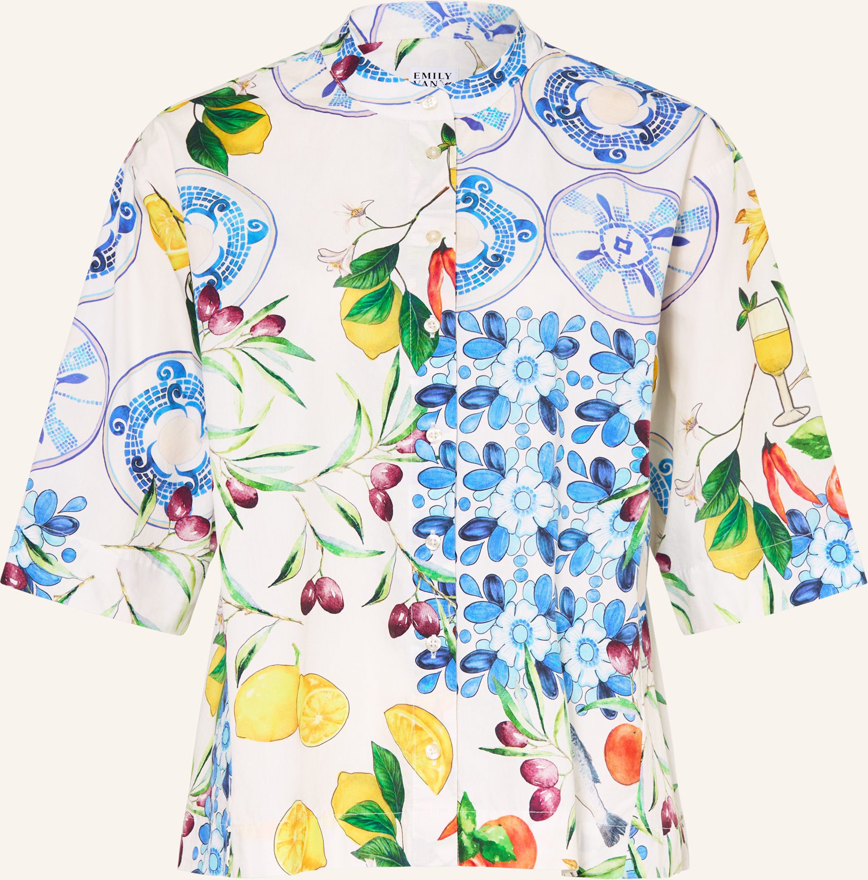 Emily Van Den Bergh Bluse Mit 3/4-Arm weiss