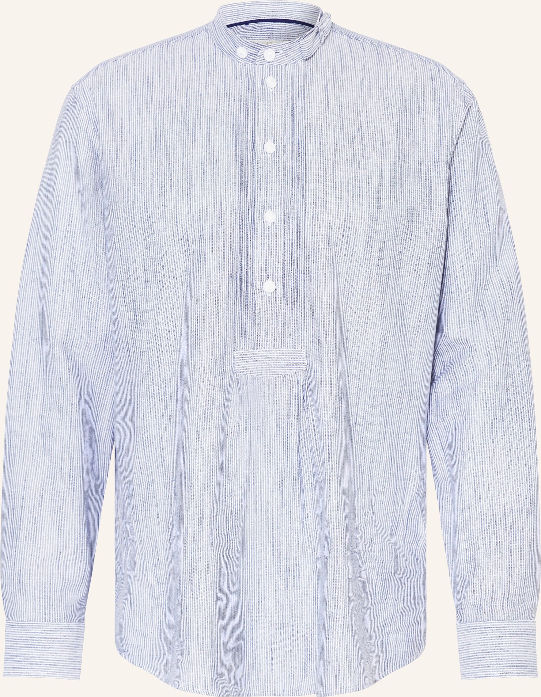 Johann & Johanna Trachtenhemd Comfort Fit Mit Stehkragen blau