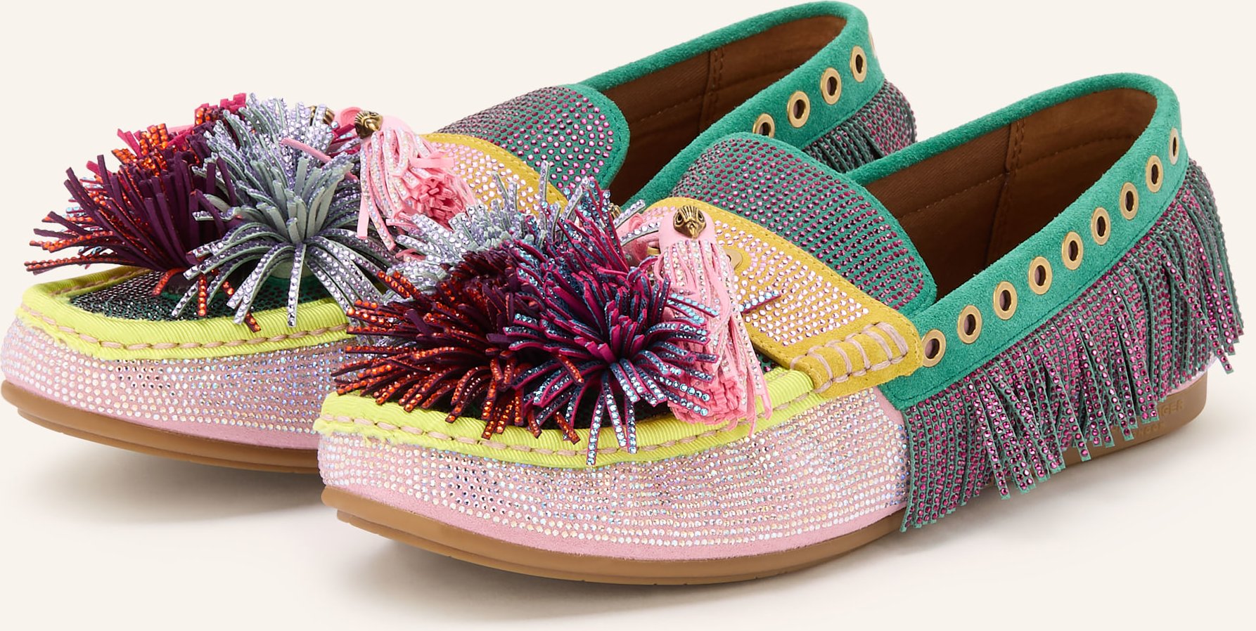 Kurt Geiger Mokassins Mit Schmucksteinen gelb