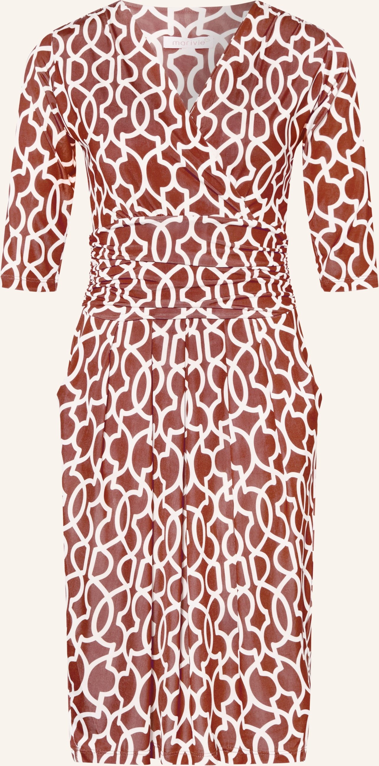 Marivie Jerseykleid I Need More Money! braun