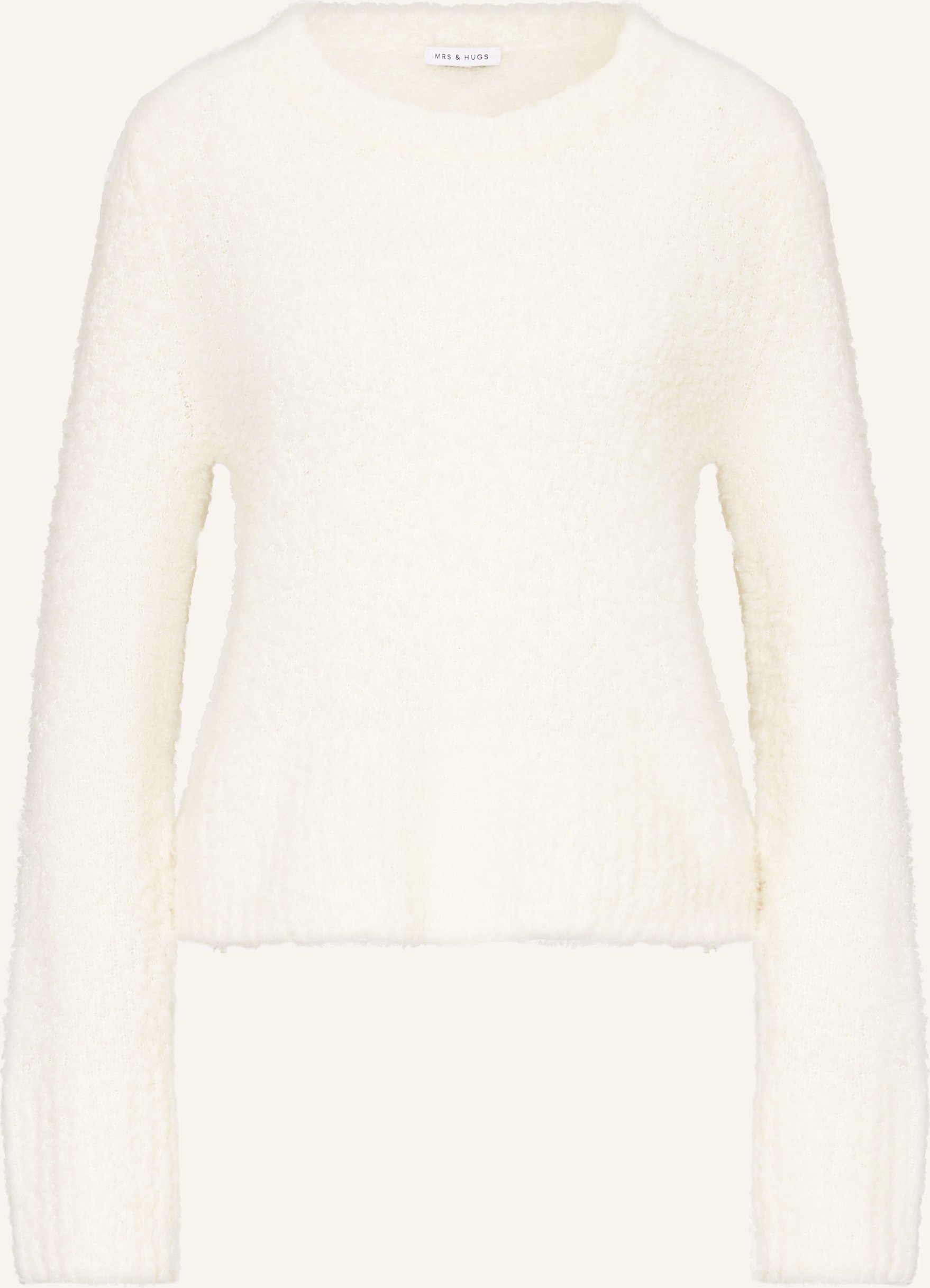 Mrs & Hugs Bouclé-Pullover weiss