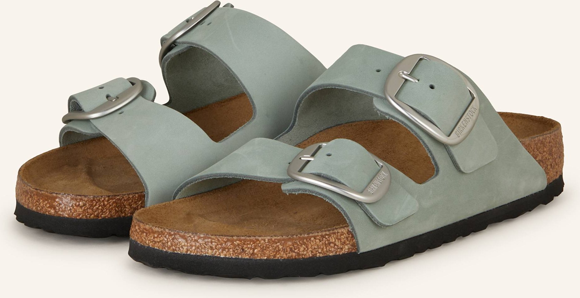 Birkenstock Pantoletten Arizona Big Buckle Lenb grau