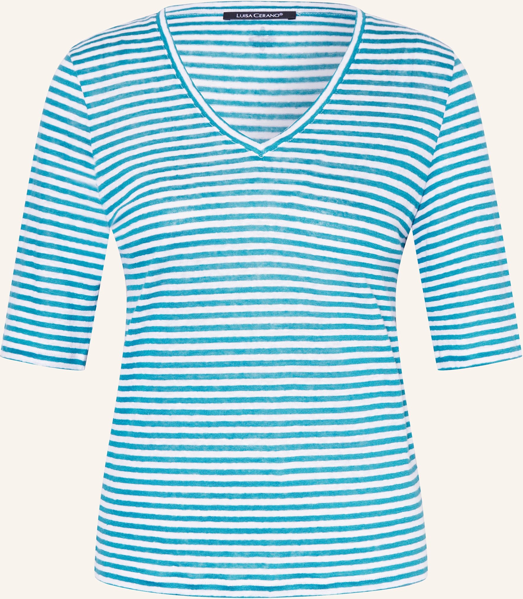 Luisa Cerano T-Shirt Aus Leinen blau