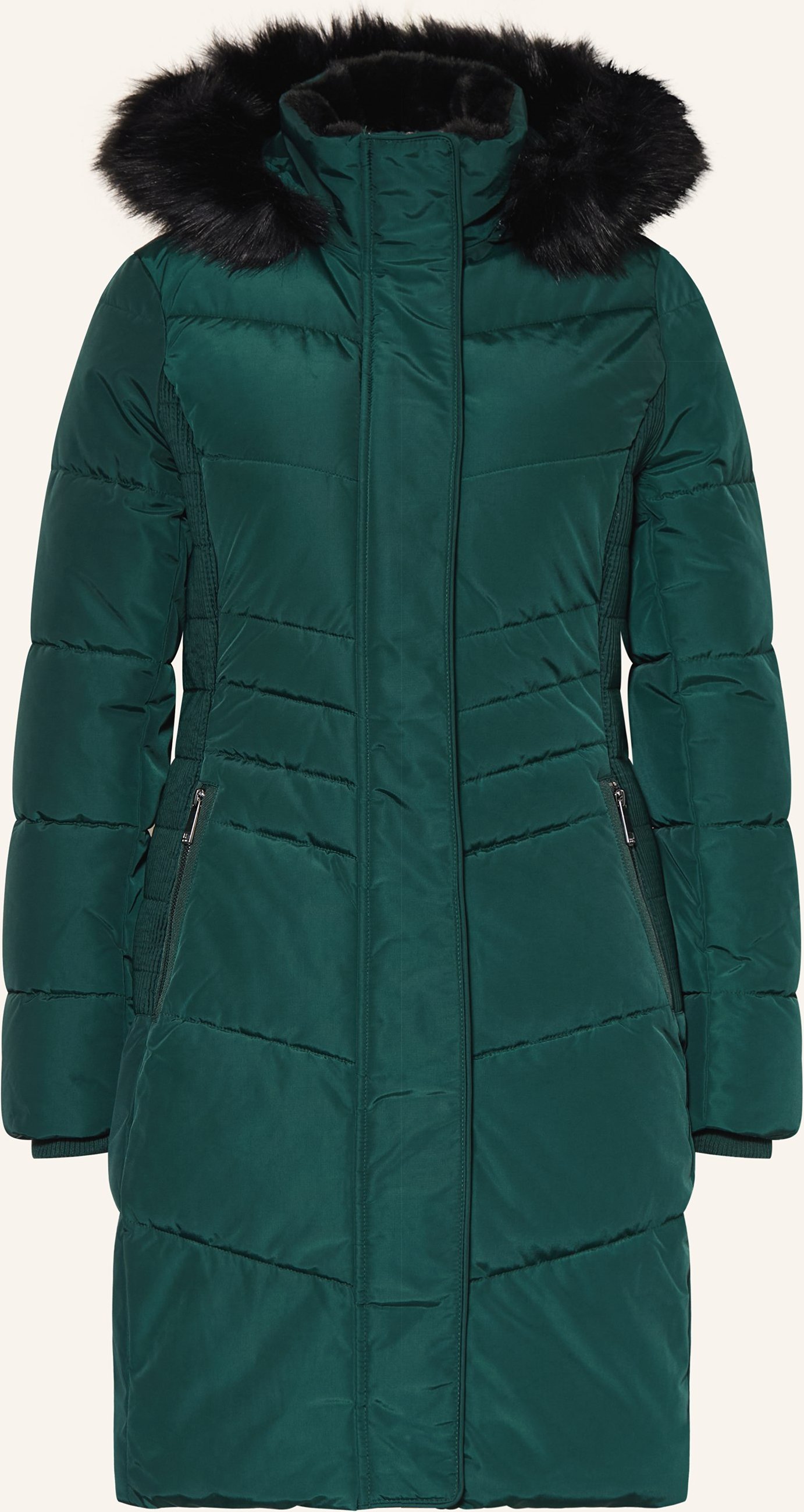 Hobbs Steppmantel Mit Kunstfell Und Abnehmbarer Kapuze gruen