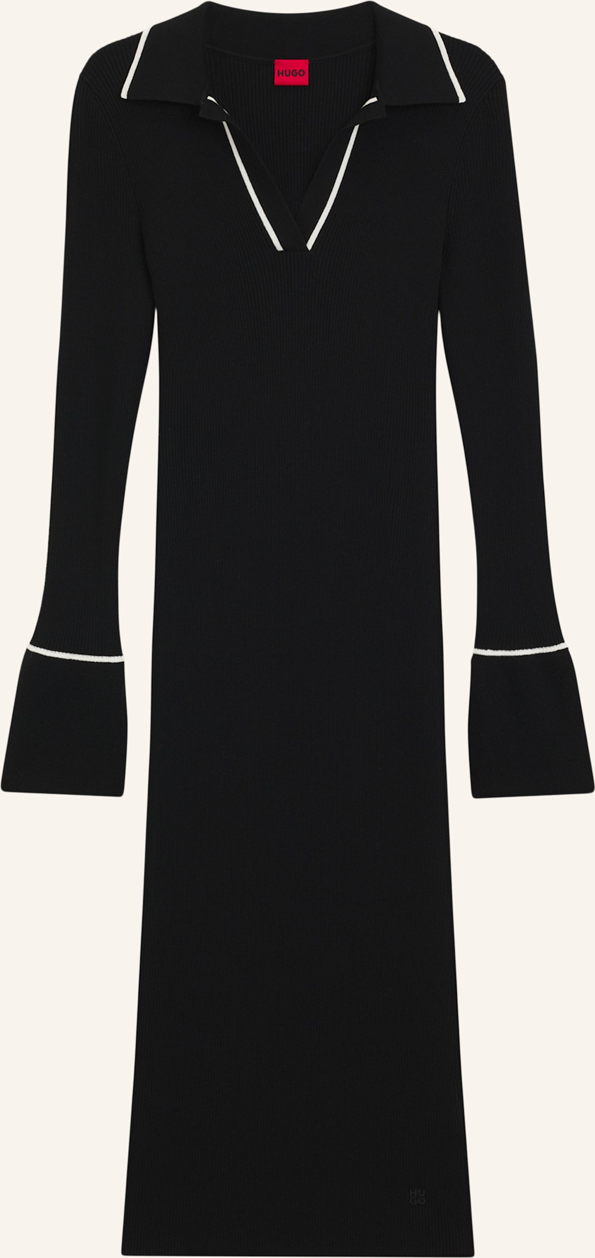 Hugo Gestricktes Kleid Samury Slim Fit schwarz