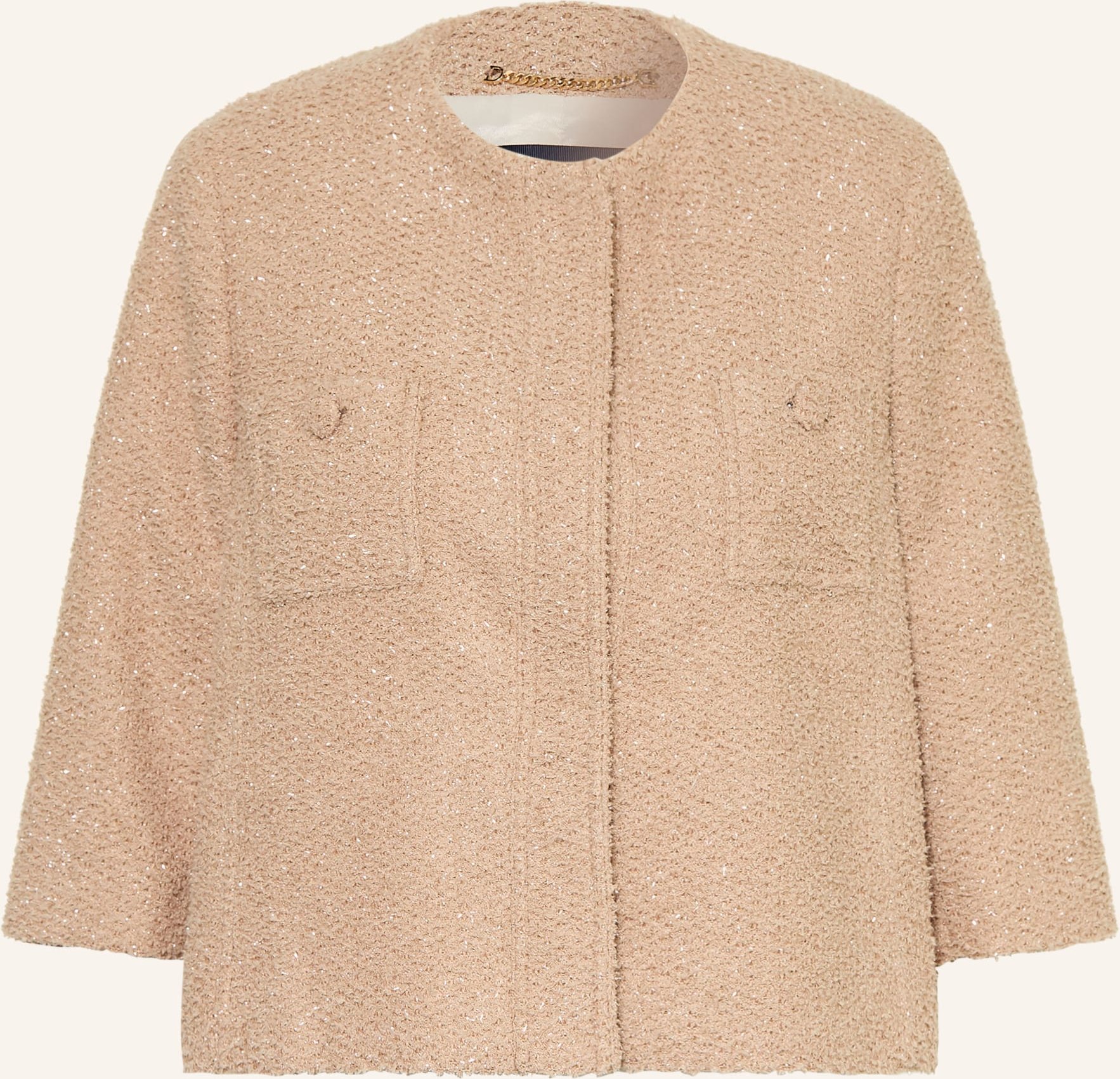 Pamela Henson Bouclé-Blazer Philka Mit 3/4-Arm beige