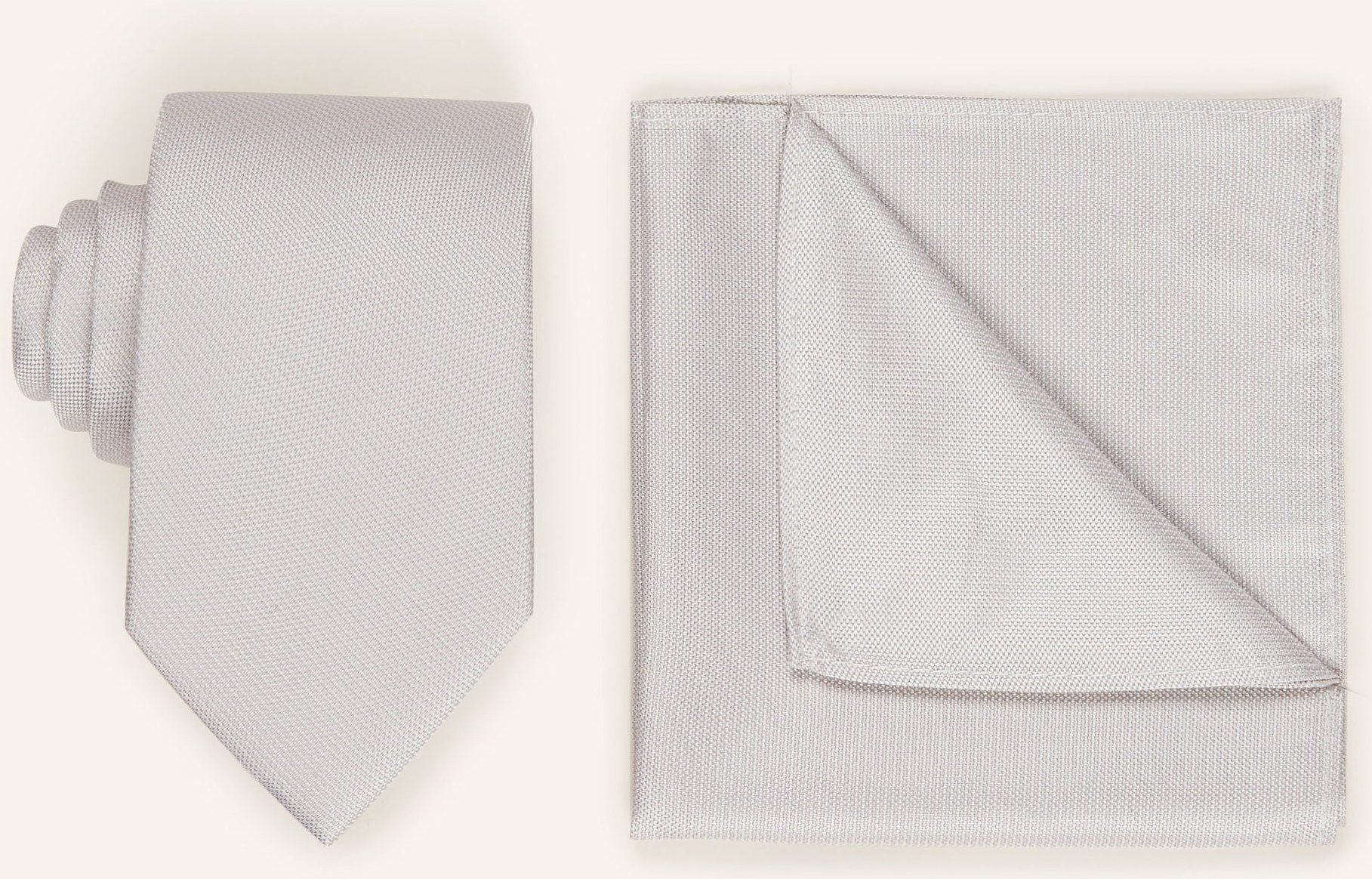 Paul Set: Krawatte Und Einstecktuch beige