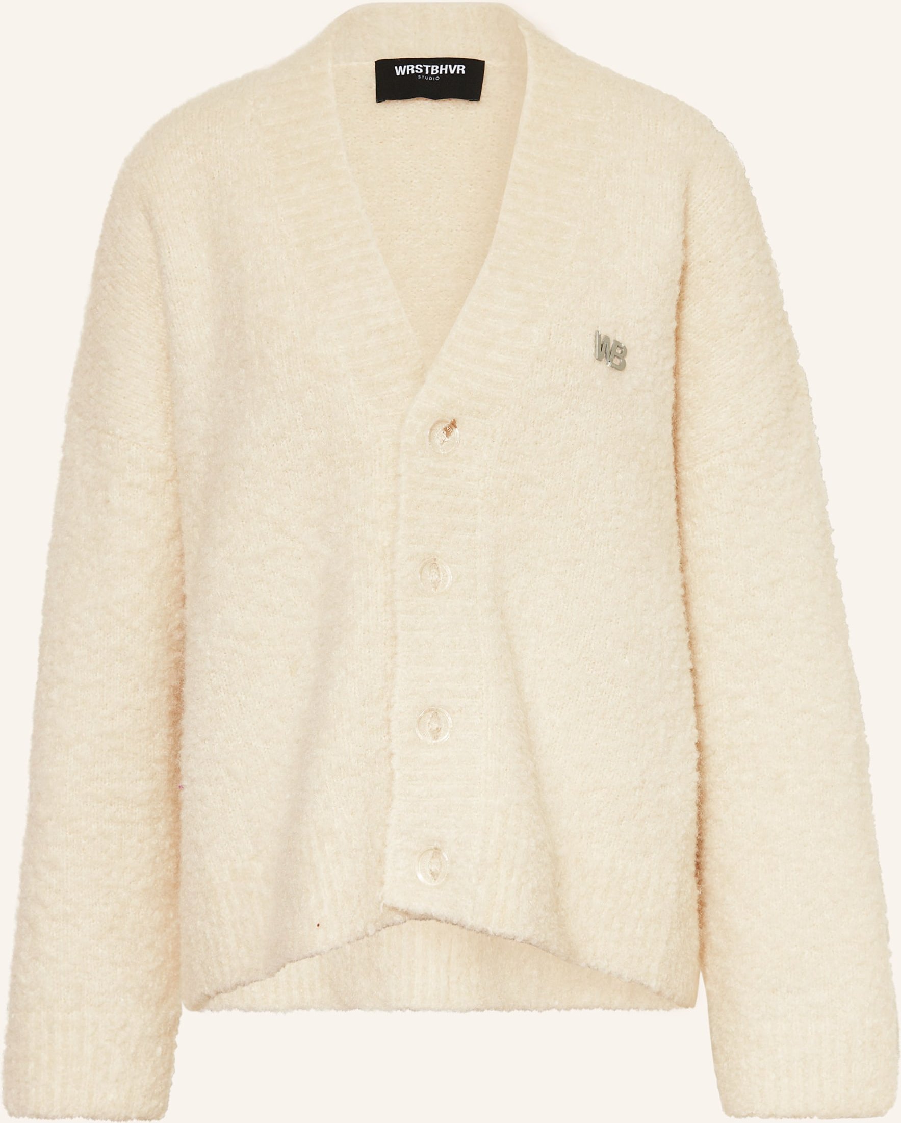 Wrstbhvr Oversized-Strickjacke Raso Aus Bouclé weiss