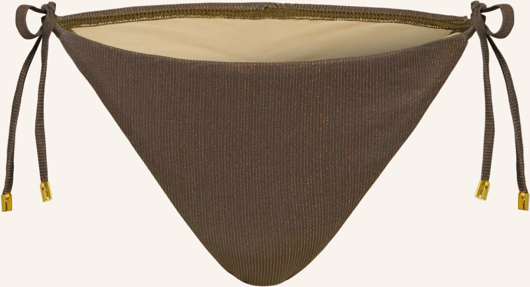 Pq Triangel-Bikini-Hose Lucaya Tie Mit Glitzergarn braun