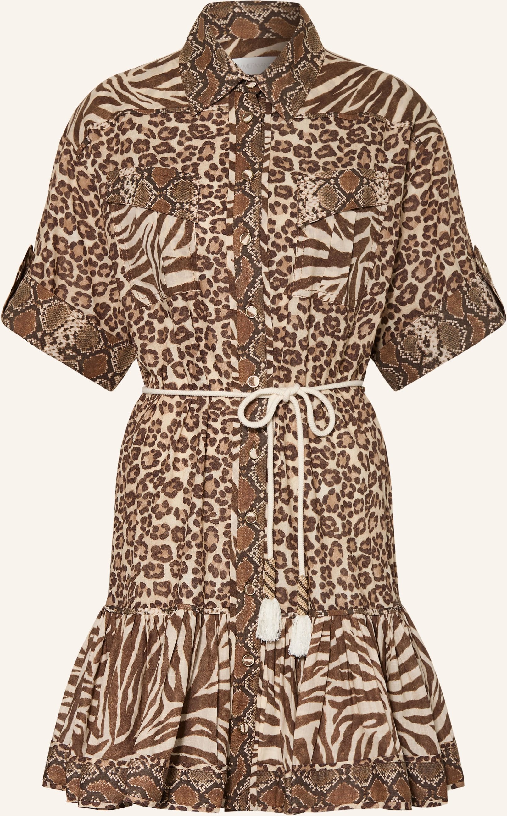 Zimmermann Hemdblusenkleid Wanderlust braun