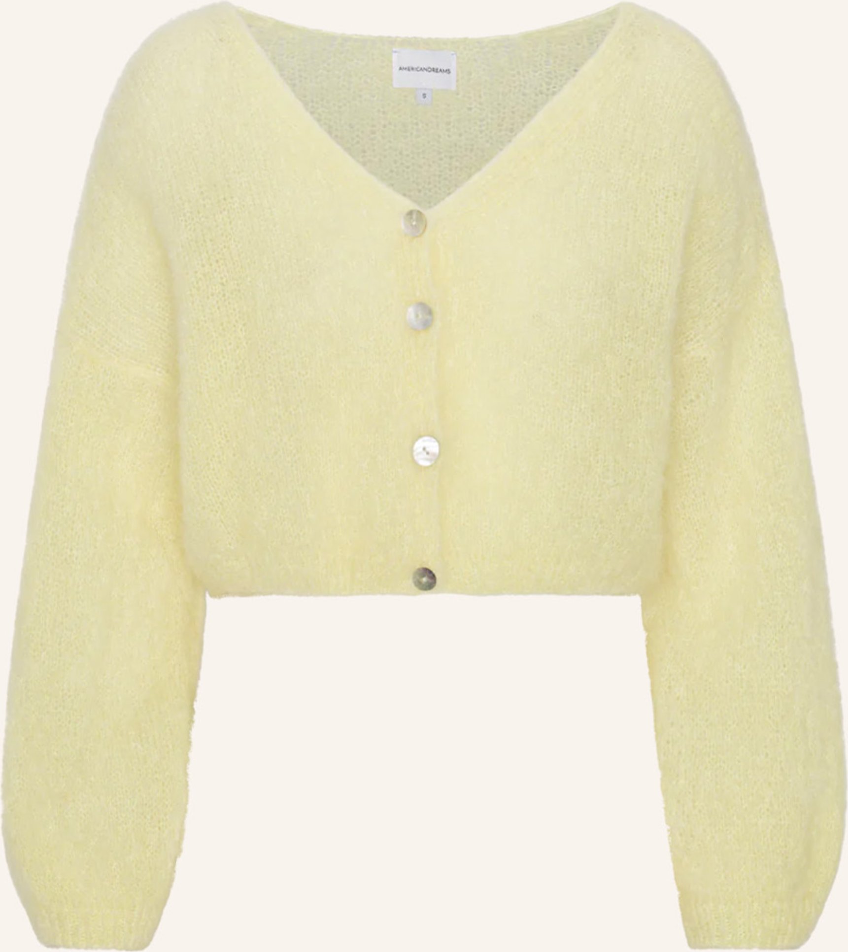 Americandreams Cropped-Strickjacke Cornelia gelb