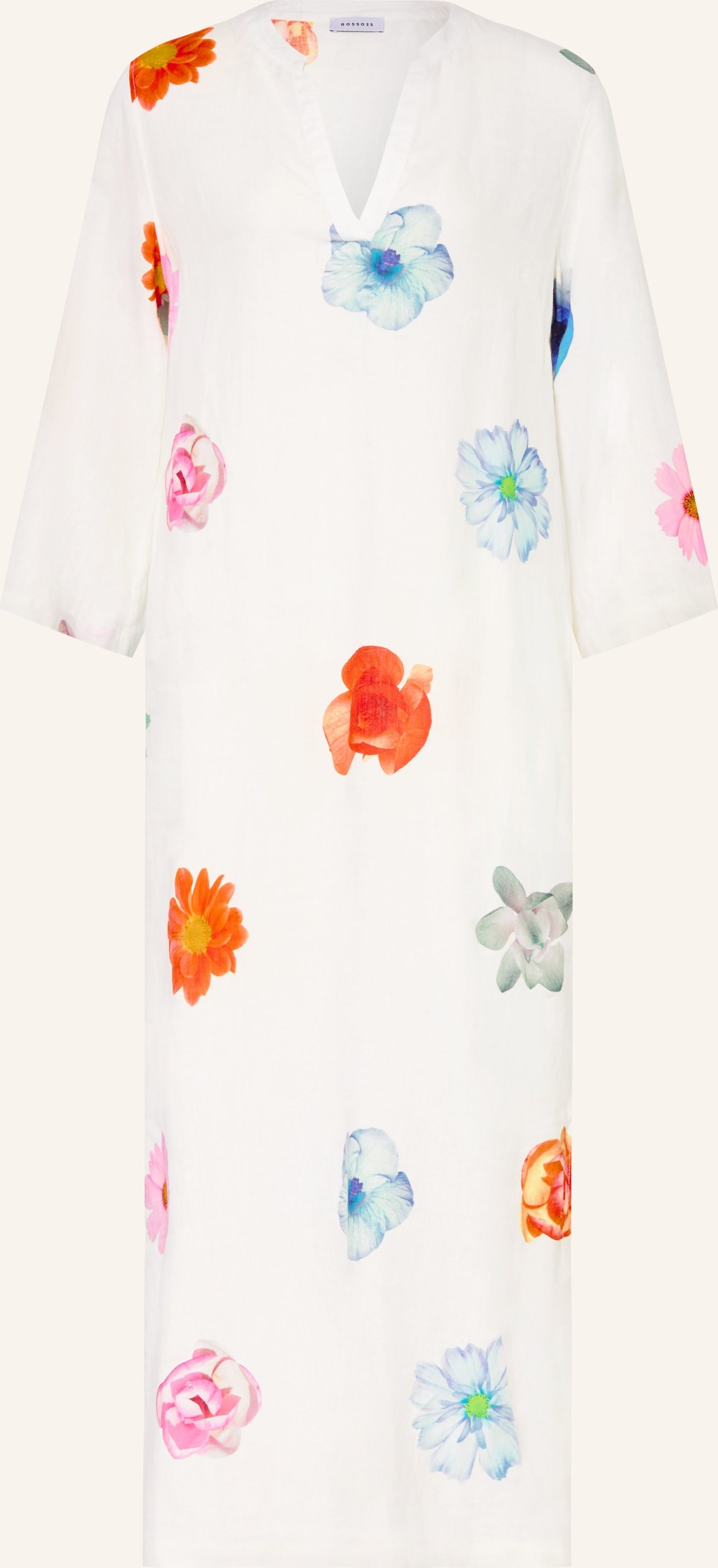 rosso35 Leinenkleid Mit 3/4-Arm weiss