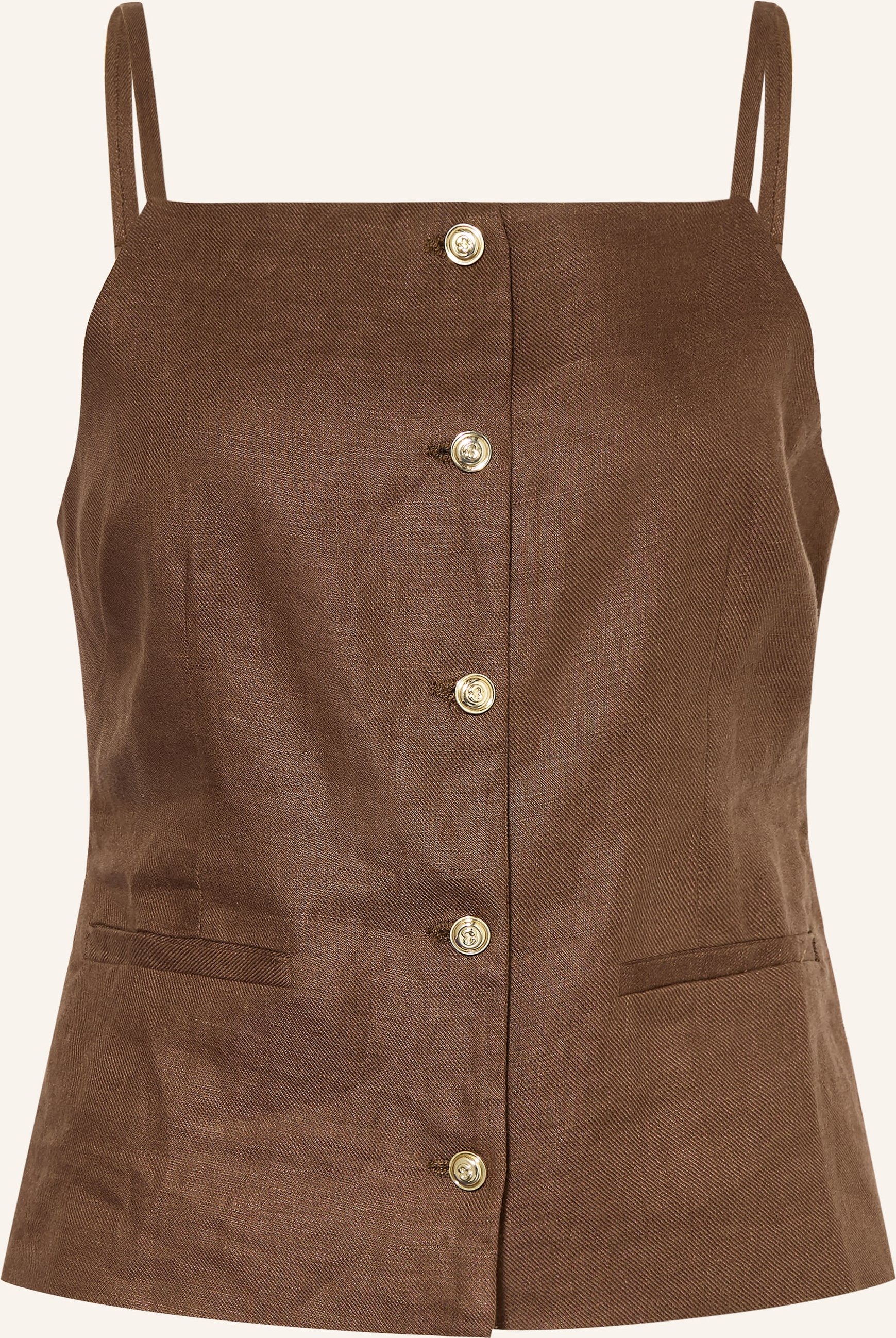 Maje Blusentop Aus Leinen braun