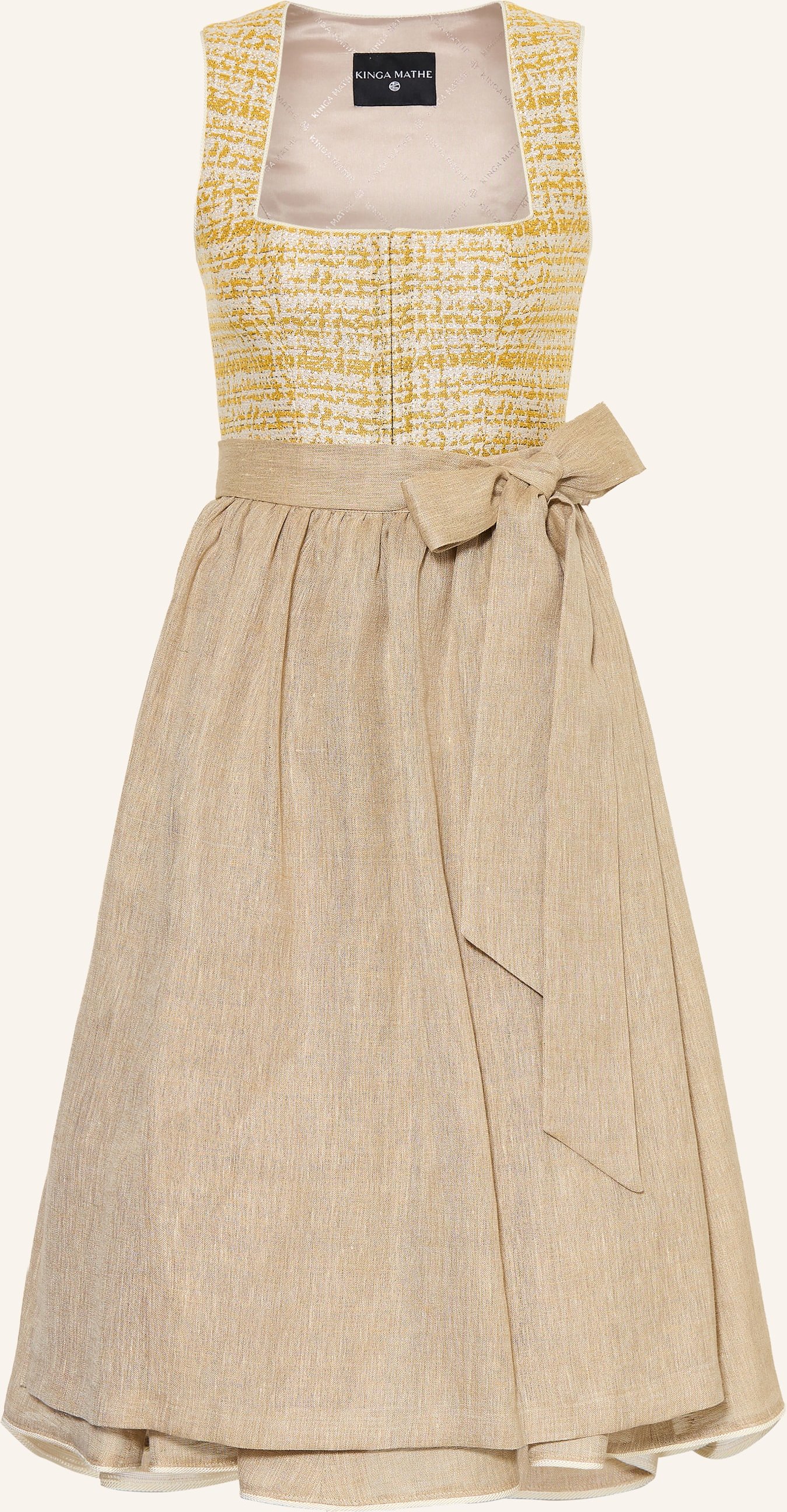 Kinga Mathe Bouclé-Dirndl Saranda Mit Glitzergarn gelb