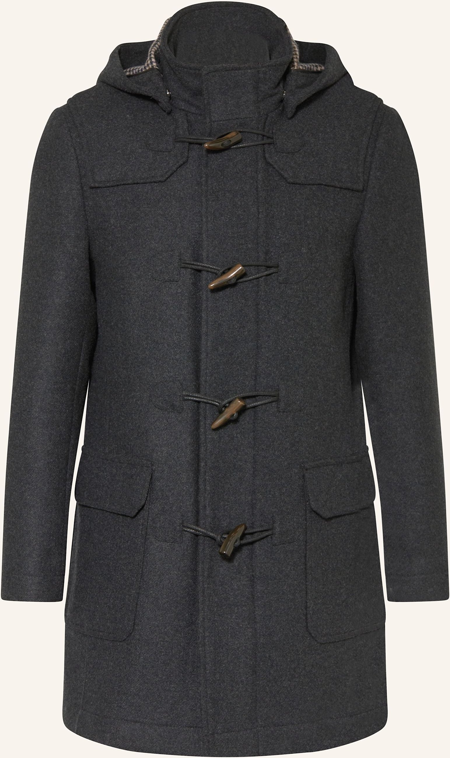 Thumbnail - Strokesman's Dufflecoat Mit Abnehmbarer Kapuze grau