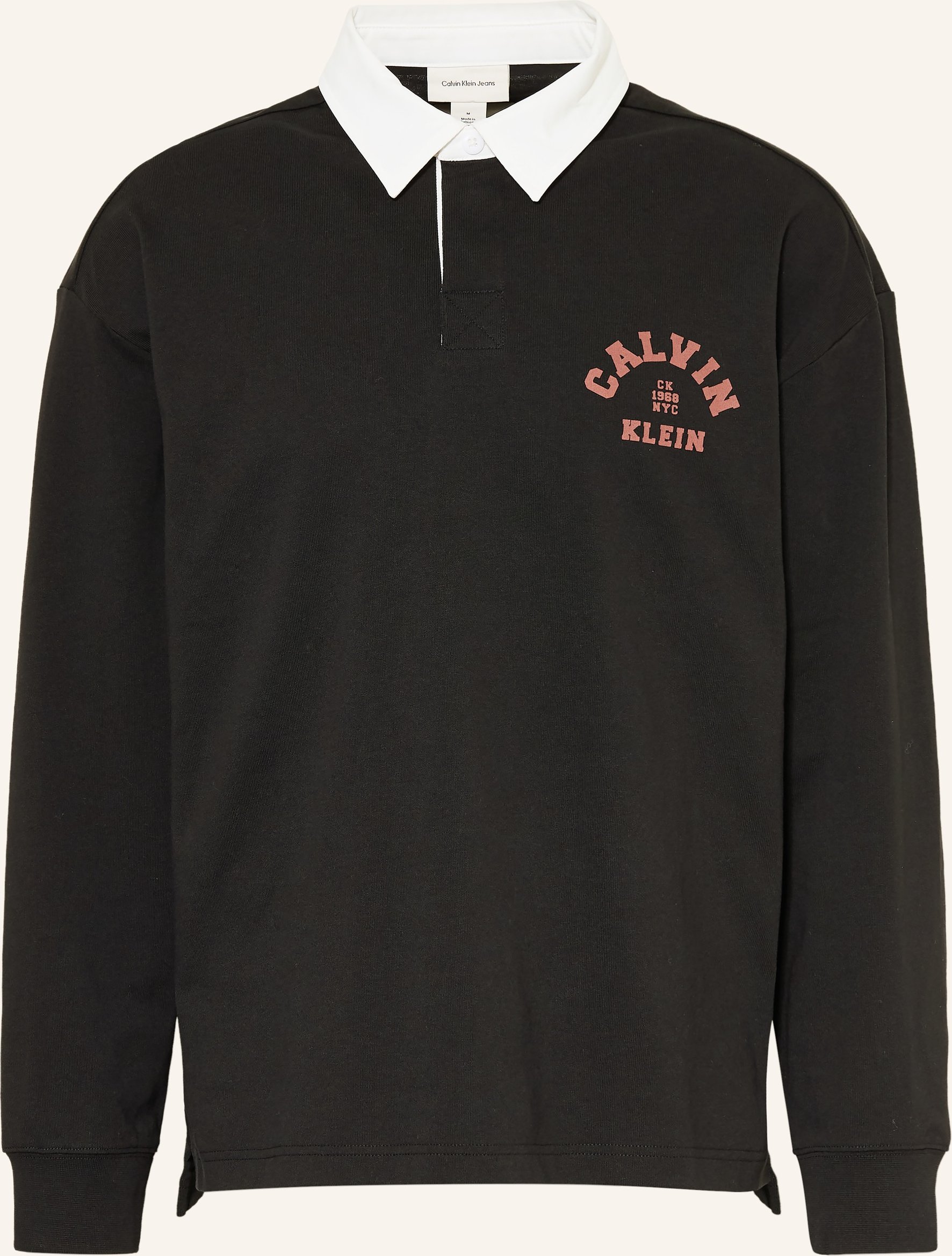 Calvin Klein Jeans Jersey-Poloshirt Loose Fit schwarz